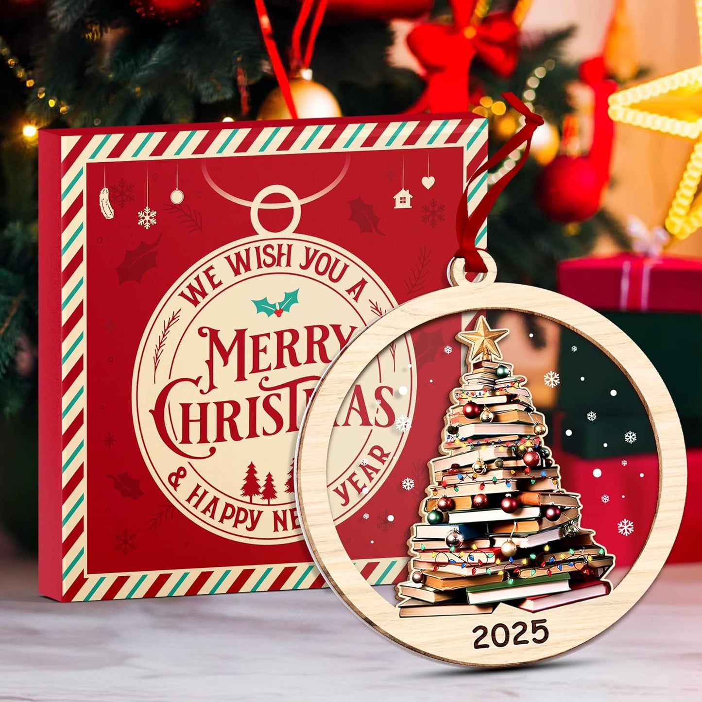 Book Ornament for Christmas Tree - Book Lover Gifts for Women - Ideas Gifts for Readers Book Lovers Women, Bookish Gift, Ideas Gift for Readers, Books Club Ornaments, Bookworm's Present
