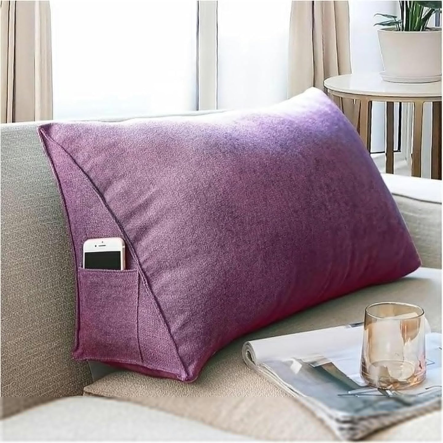Headboard Pillow Wedge Reading Pillow Solid Color Soft Rest Reading Pillow for Bed Triangle Back Cushion Pillow Sofa Bed Office Chair Rest Pillow Back Support Pillow