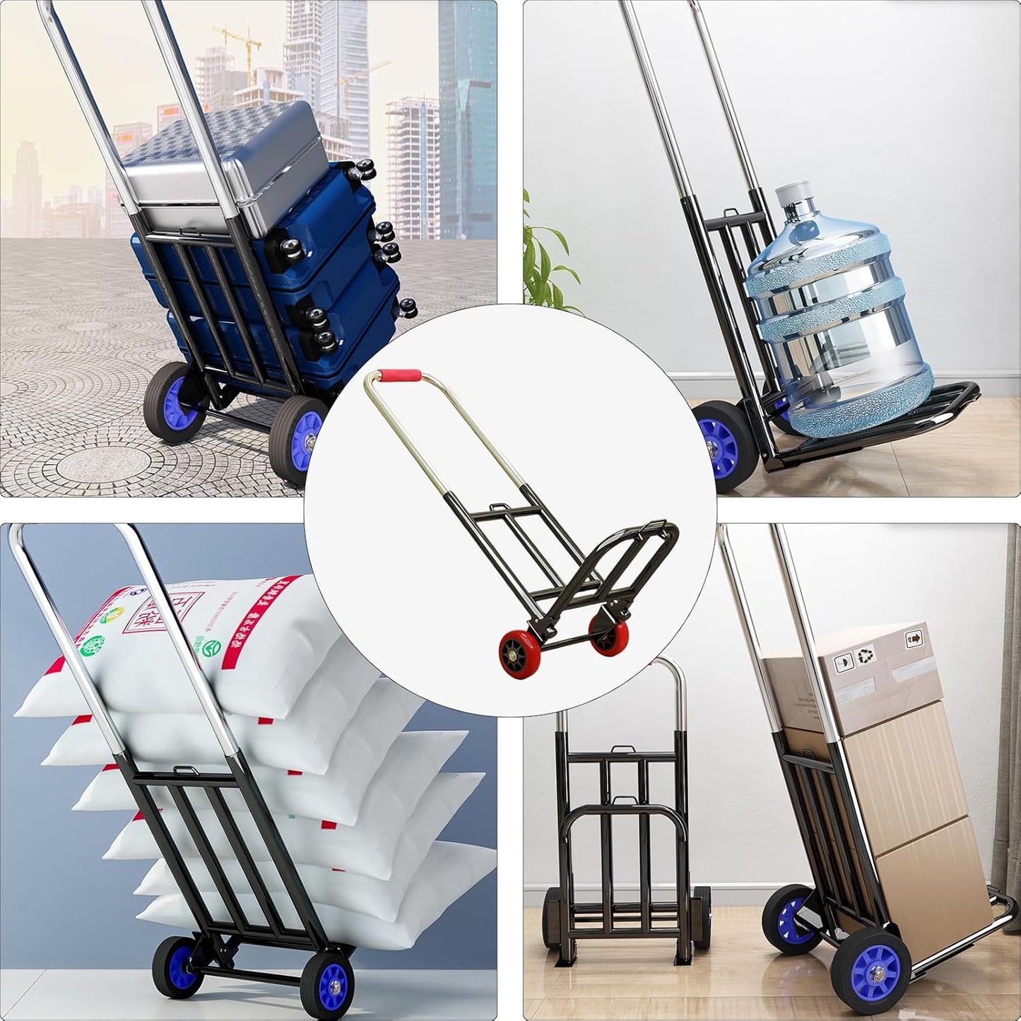 Functional Folding Hand Truck Portable Folding Trolley For Easy Maneuvering Practical Cart For Urbans Shoppers