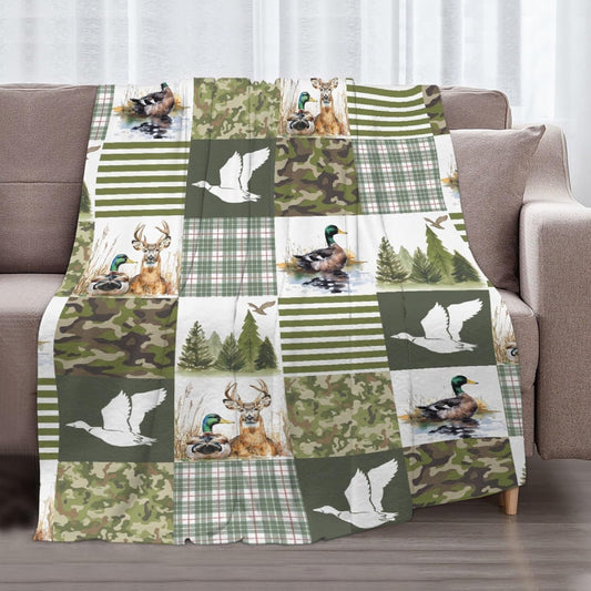 Wild Duck Mallard Throw Blanket, Ultra Soft Flannel Home Decor for Bed Couch Living Room, Duck Lover Gifts, 40"x50" Kids/Throw Size