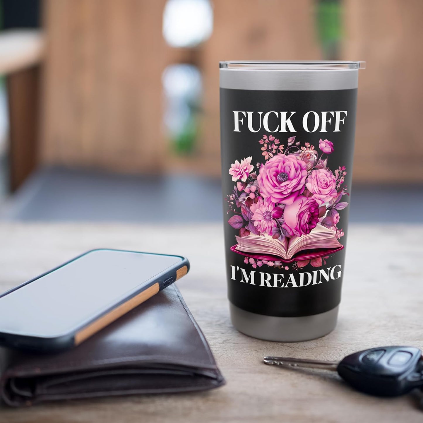 Floral Book Smut Slut Read Smutty Books Fuck Off I'm Reading Stainless Steel Insulated Tumbler
