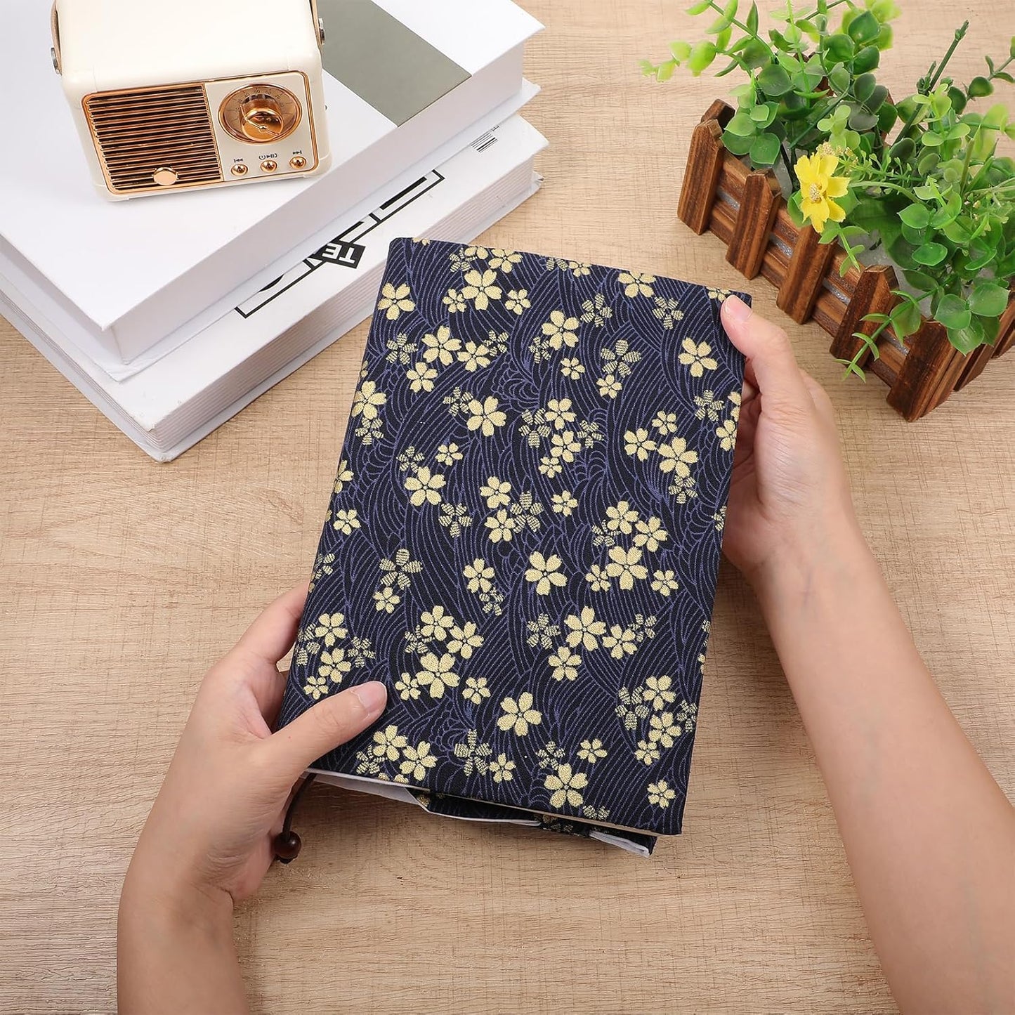Book Covers for Paperbacks,Book Cover Protector Adjustable Fabric Fit A5 Size 5.5x8.2 Inch Paperbacks for Hardcover Softcover Novels Protection