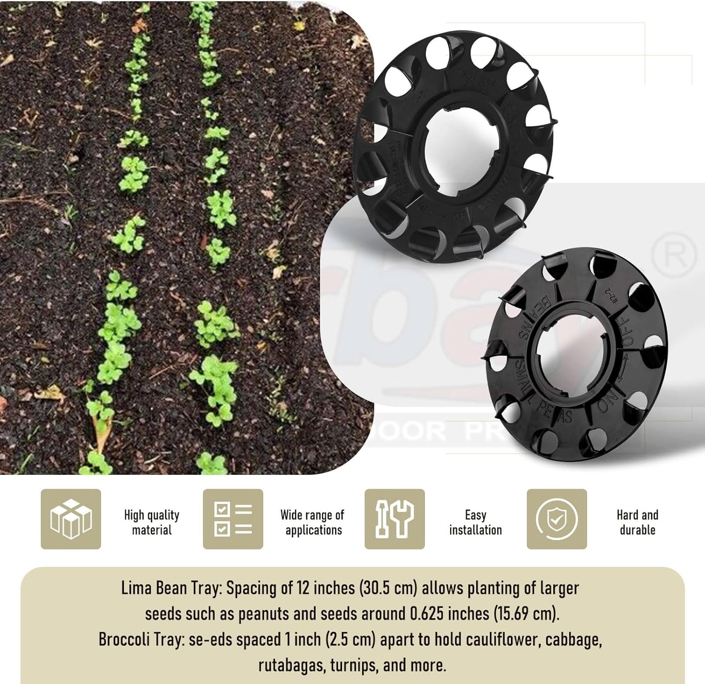 60009 & 60010 Set 12 Optional Se-ed Plate Set for Earthway 10001, 1001-B Garden Se-Eder, Works for Carrot, Broccoli, Cucumber, Popcorn, Sweet Corn, Radish, Leek, Asparagus and Other Se-ed Varieties