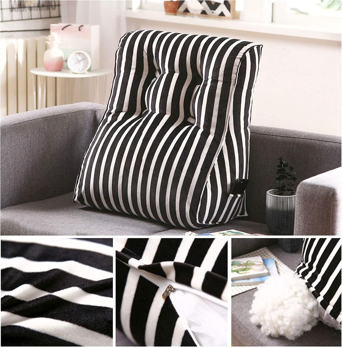 Wedge Pillow Body Throw Reading Pillows ?Bed Backrest Daybed Pillow Filled Triangular Soft Headboard Wedge Cushion Bed Backrest Positioning Support