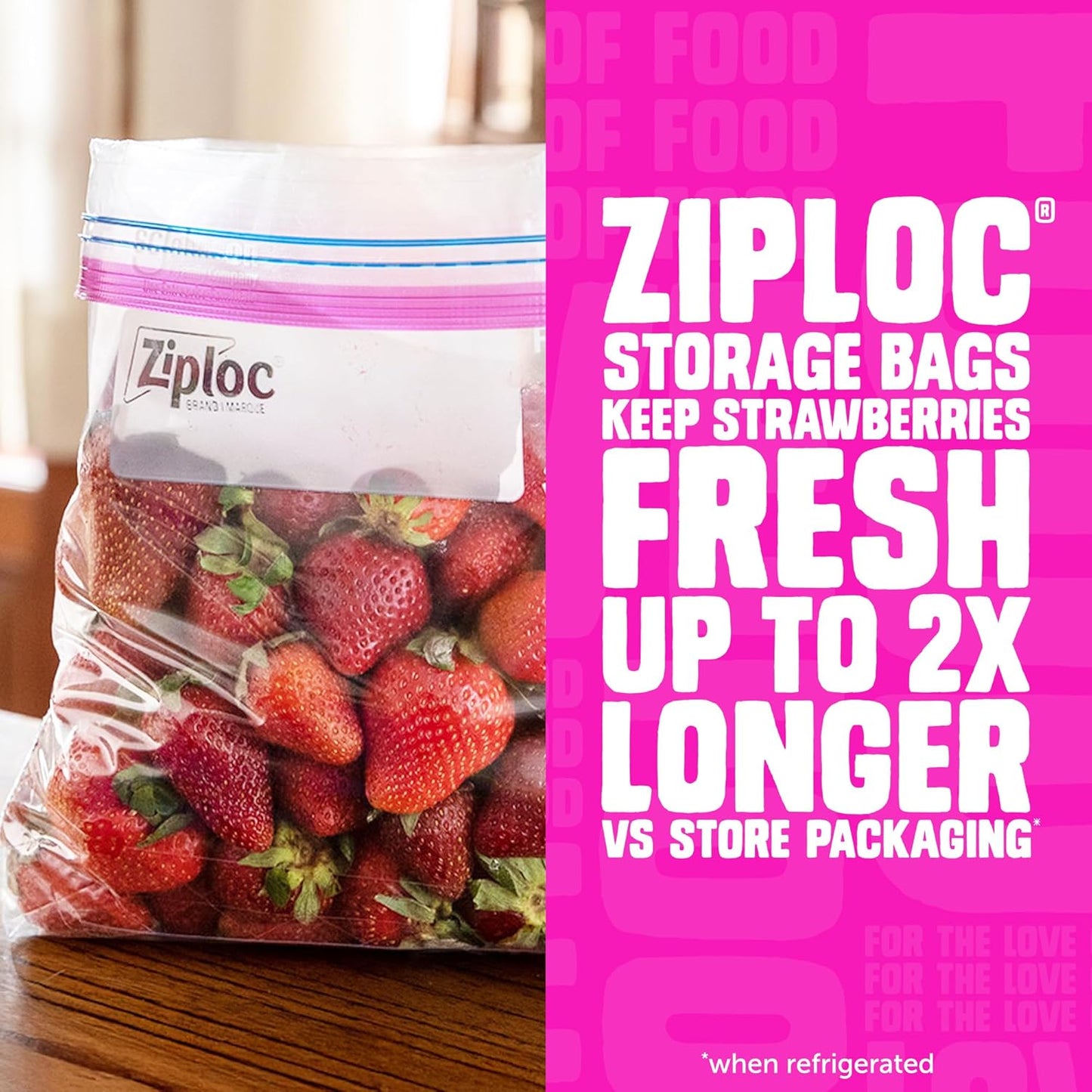 Ziploc Quart Food Storage Bags, Stay Open Design with Stand-Up Bottom, Easy to Fill, 80 Count