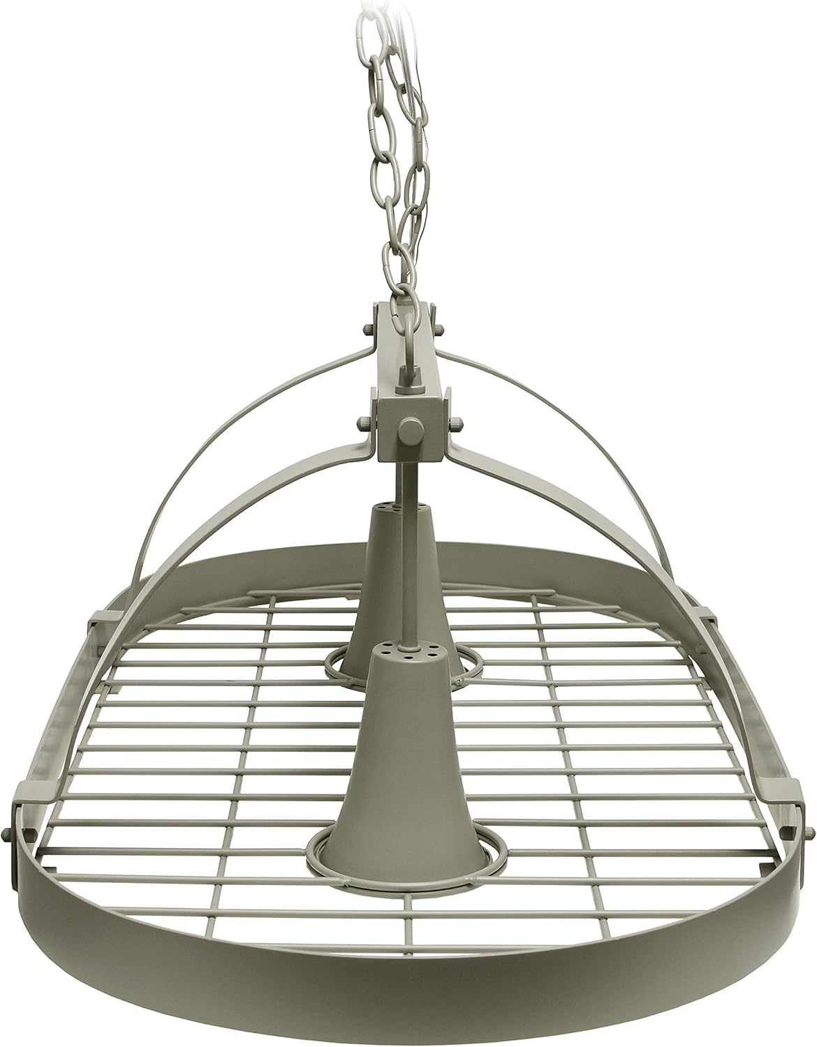 Elegant Designs PR1000-SLT Home Collection 2 Light Kitchen Pot Rack with Downlights, Slate Gray