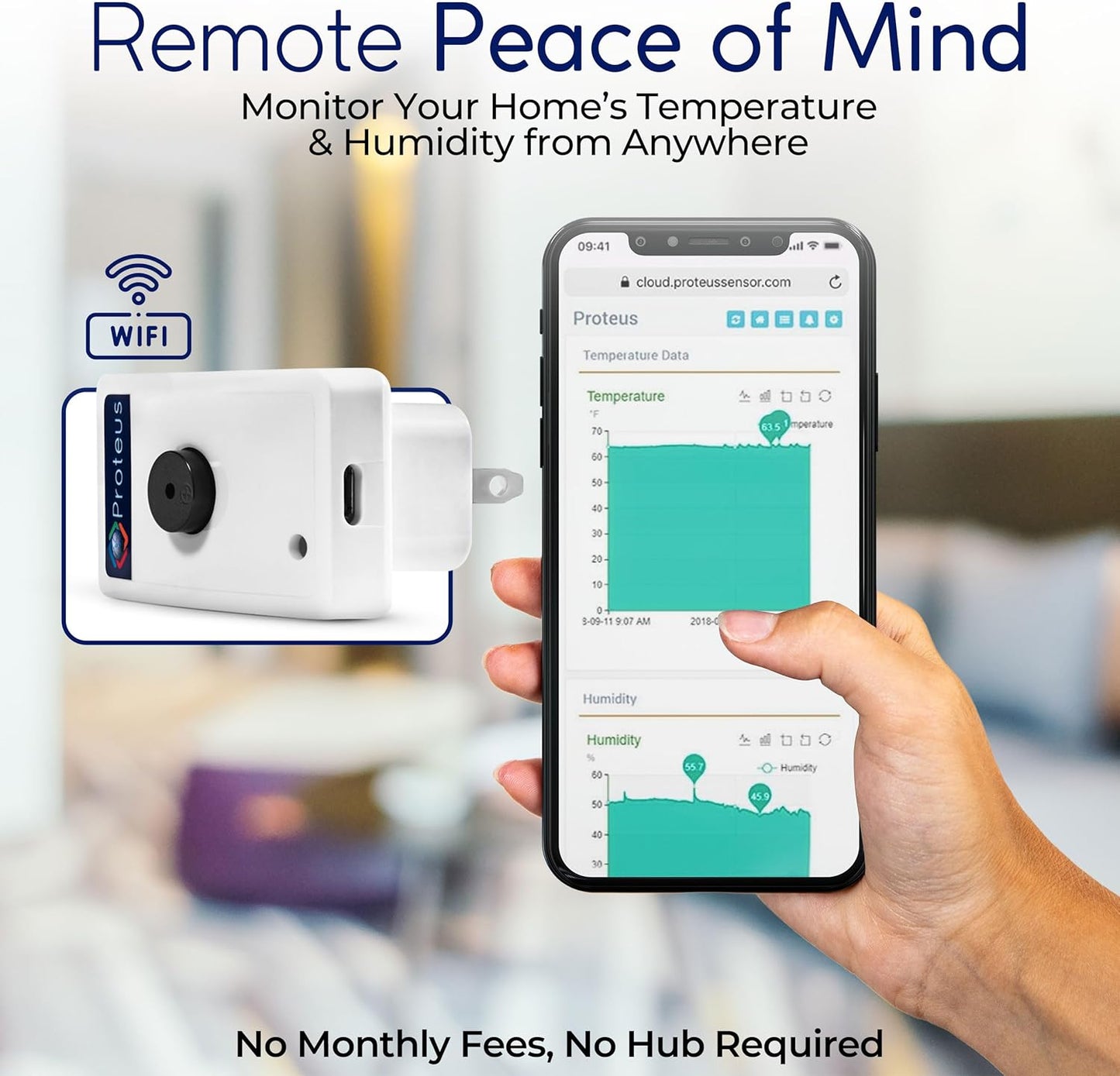 Proteus AMBIO - Wifi Temperature Humidity sensor with Buzzer and Email/Text Alerts