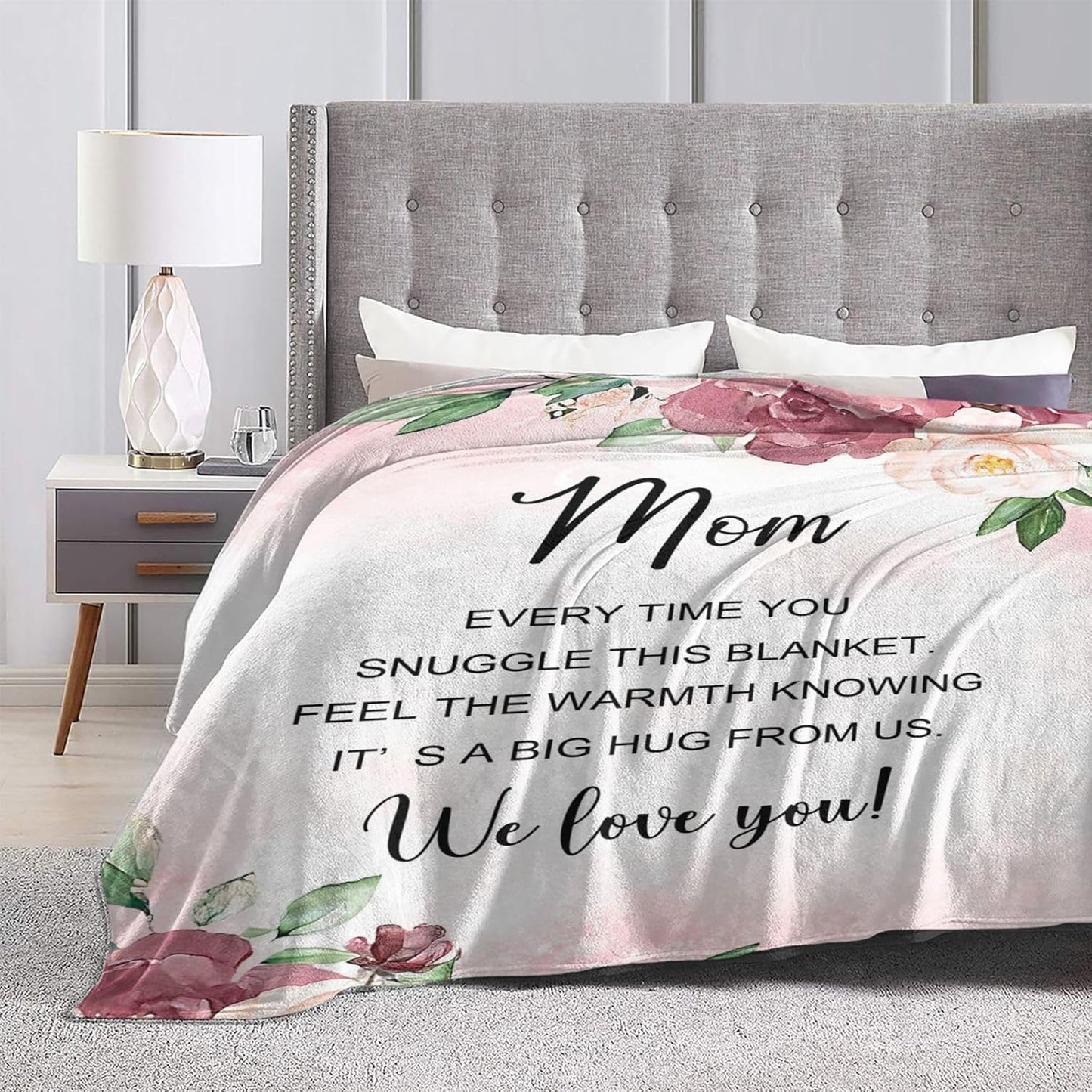 Mom Blankets from Daughter - Christmas Birthday Gifts for Moms, Mom Blanket, Presents for Mama Mother, Gifts for Moms Birthday, Mother Day, Soft Flannel Throw Blanket, 60"x50"