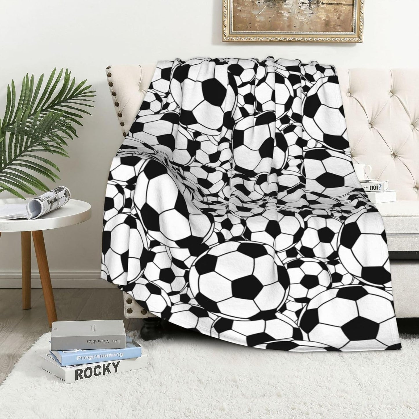 Throw Blanket for Couch Soft Flannel Lightweight Football Blankets Cozy Cute Printed Travel Warm Throws Sherpa Fleece for Women Men 50x60 inch