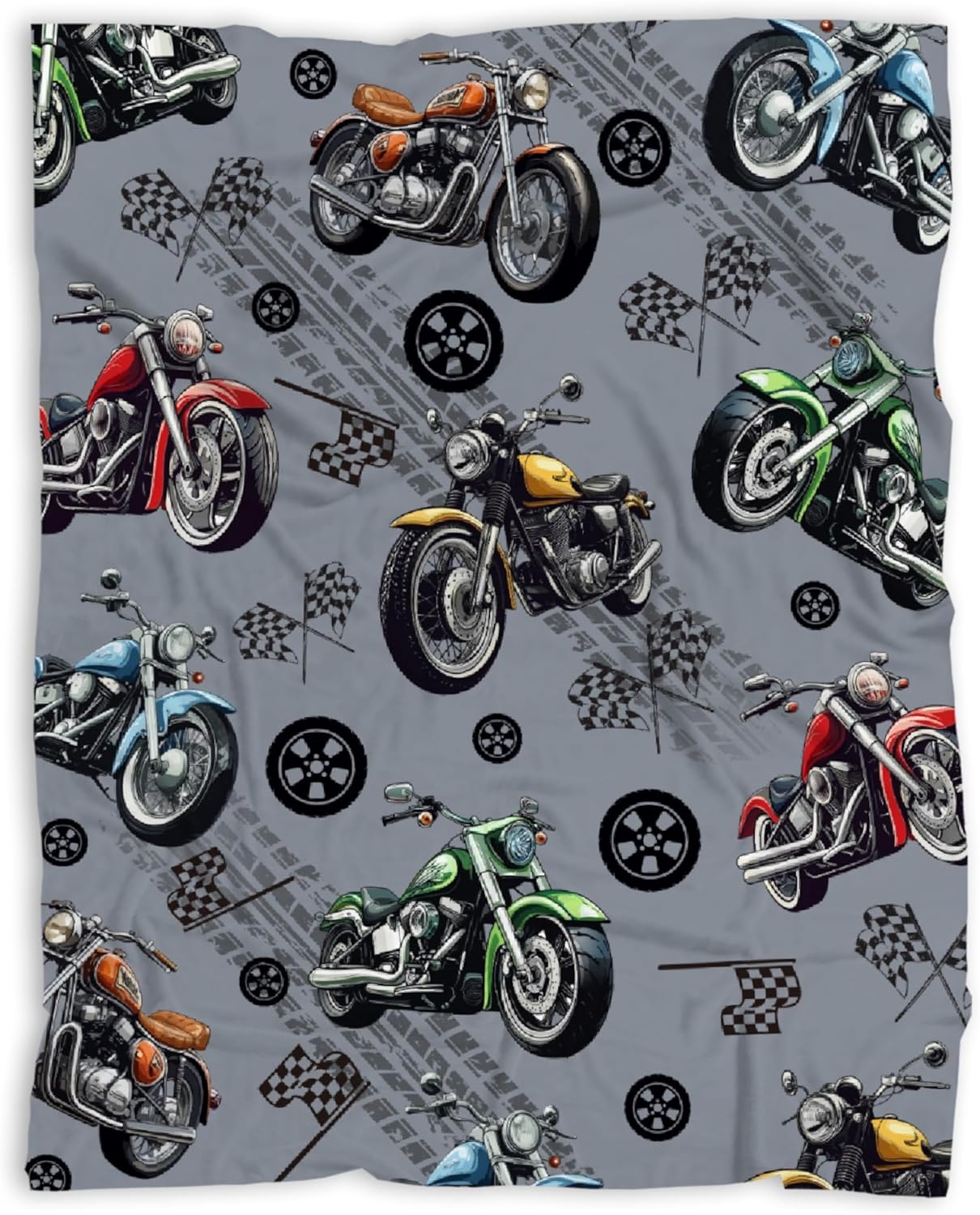 Motorcycle Blanket，Dirt Bike Blanket，Soft Cozy Lightweight Throws Gifts for Truck Lovers & Boys 40x50 Inch for Kid