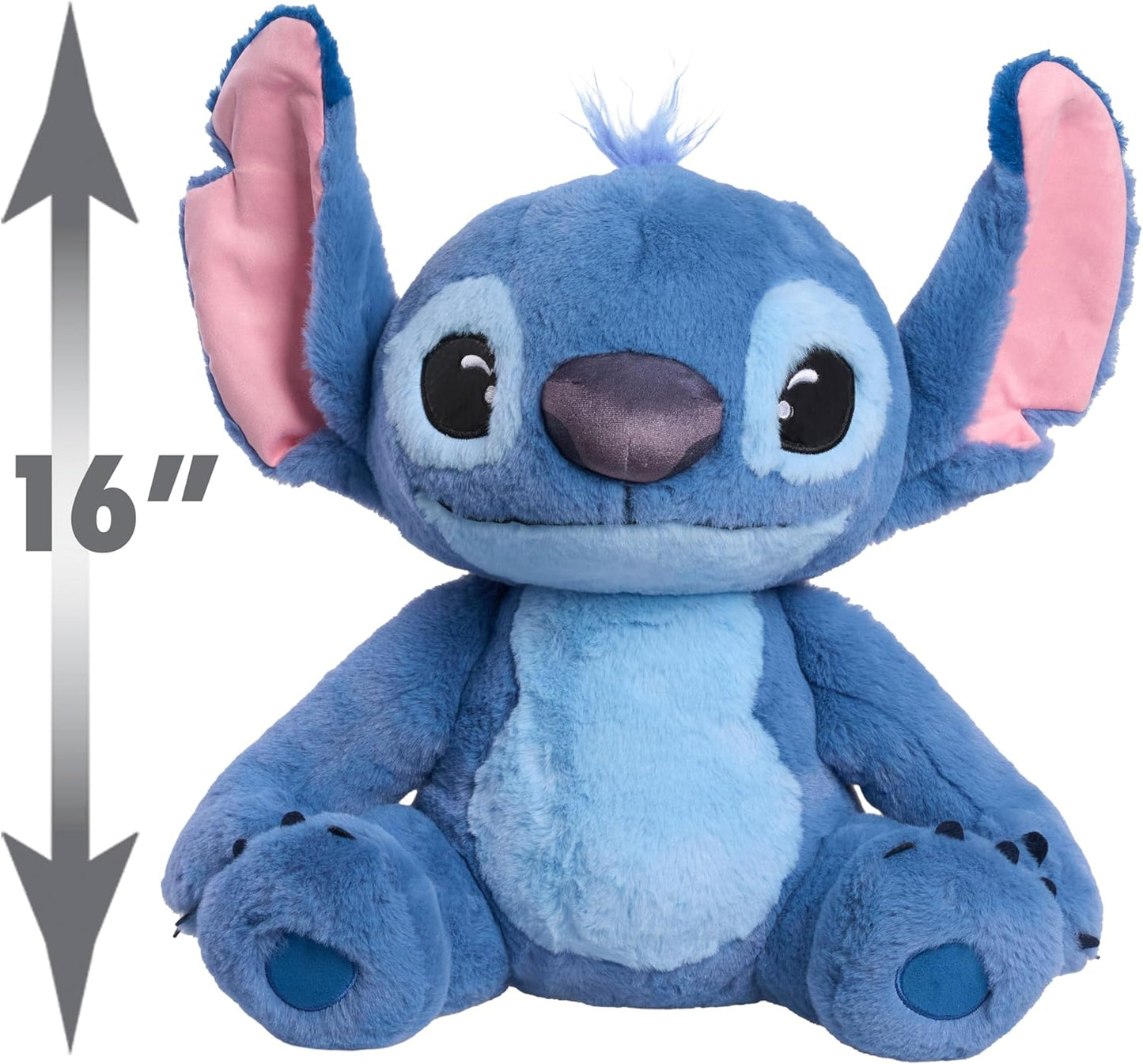 Disney Stitch Live-Action 13-inch Large Plush Stuffed Animal, Soft Toy for Kids, Blue, Alien, Toy for Fans, Girls, Boys, Kids, Ages 2 and Up by Just Play, Kids Toys for Ages 2 Up by Just Play