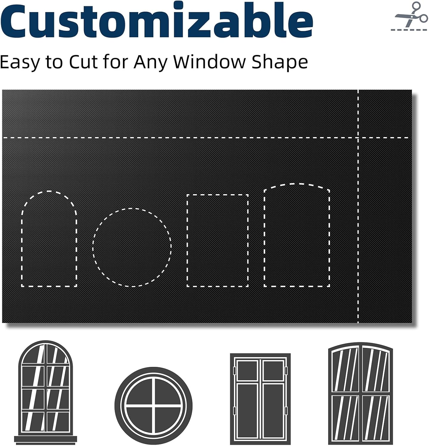 NIGHTON 100% Blackout Curtains for Bedroom, No Drill Blackout Blinds with Upgraded Hook and Loop Tape, Portable Blackout Curtains for Window Cover Baby Nursery,Travel,RV- 1 Panel Black 23'' W x 48" L