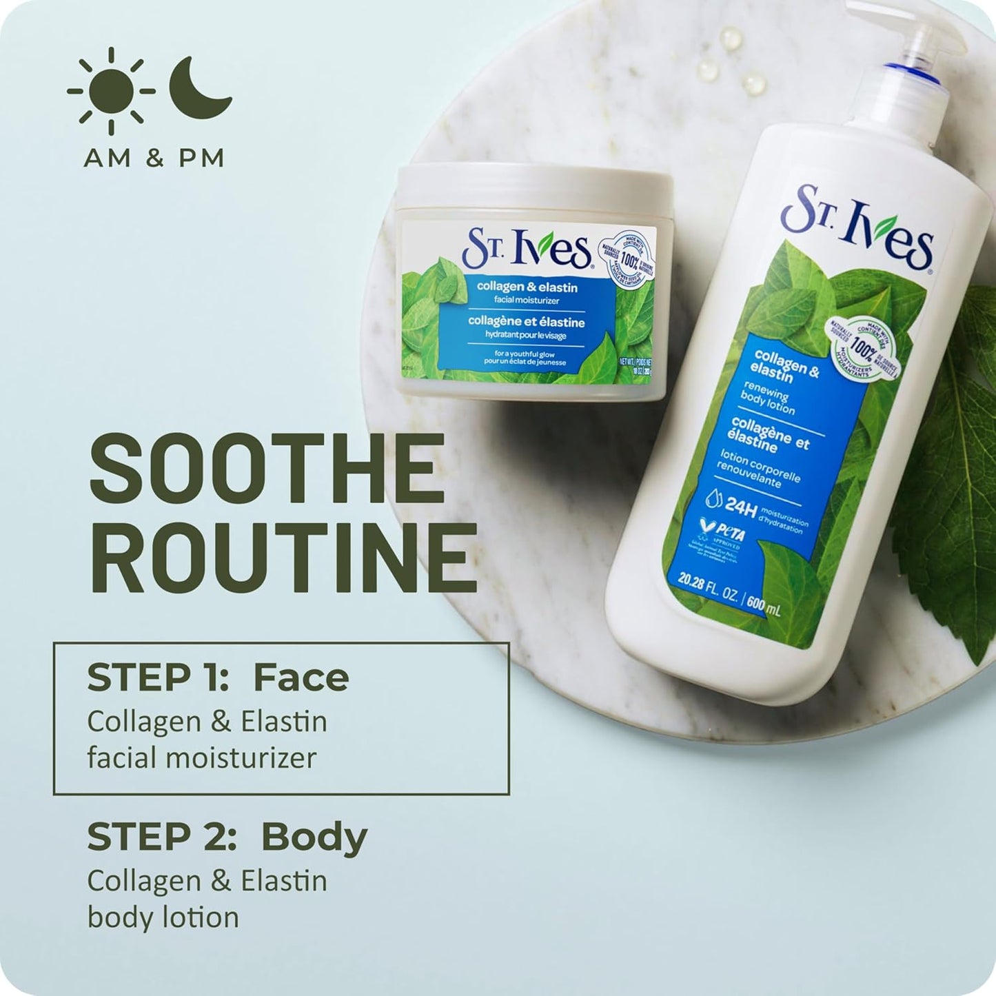 St. Ives Renewing Hand & Body Lotion for Women with Pump, Daily Moisturizer Collagen Elastin for Dry Skin, Made with 100% Natural Moisturizers, 21 fl oz, 4 Pack