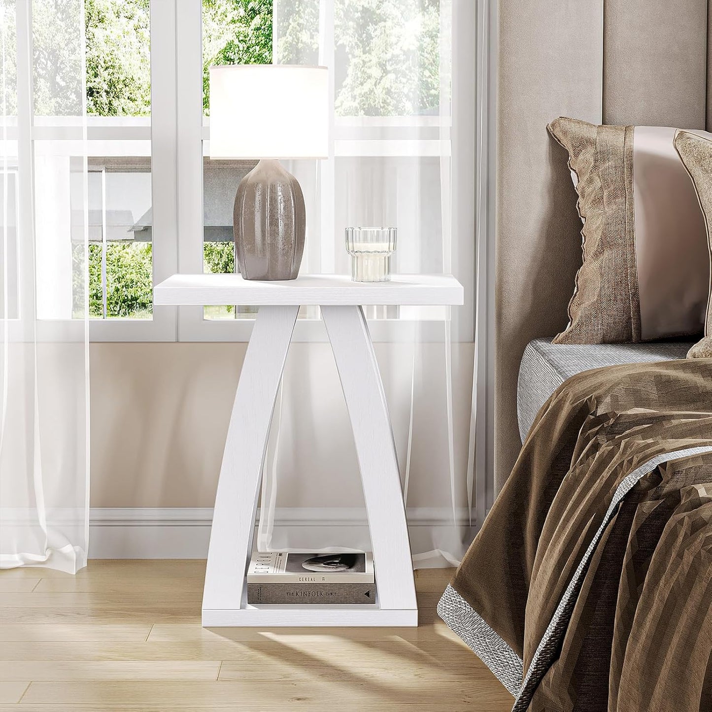 End Tables Living Room Set of 2. Side Tables Living Room. Side Table Beside Sofa. Modern End Table for Home. White End Tables Set of 2