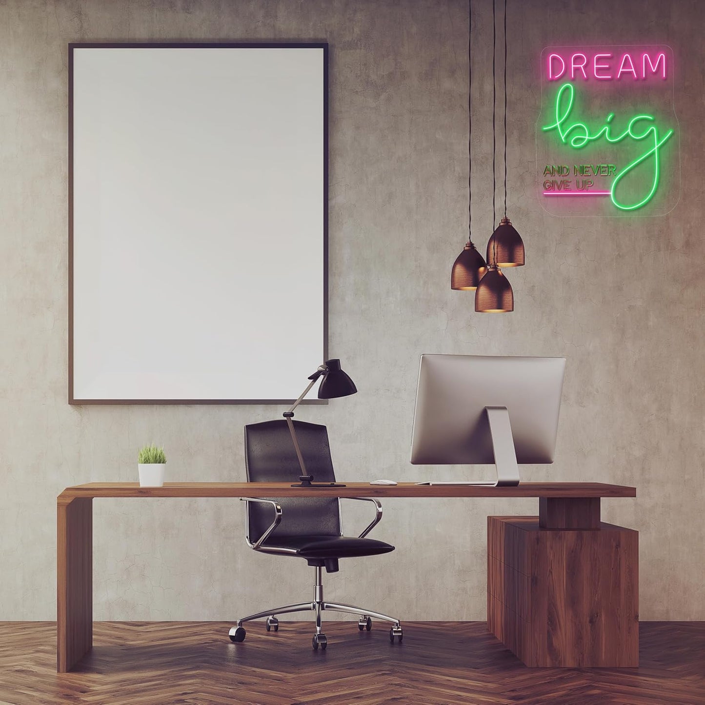 Dream Big LED Neon Sign - Motivational Wall Decor for Office & Home - Teen Girls Bedroom Decor & Gym Wall Art - Inspiring Gifts for Women, Teens (14x12 Inch)