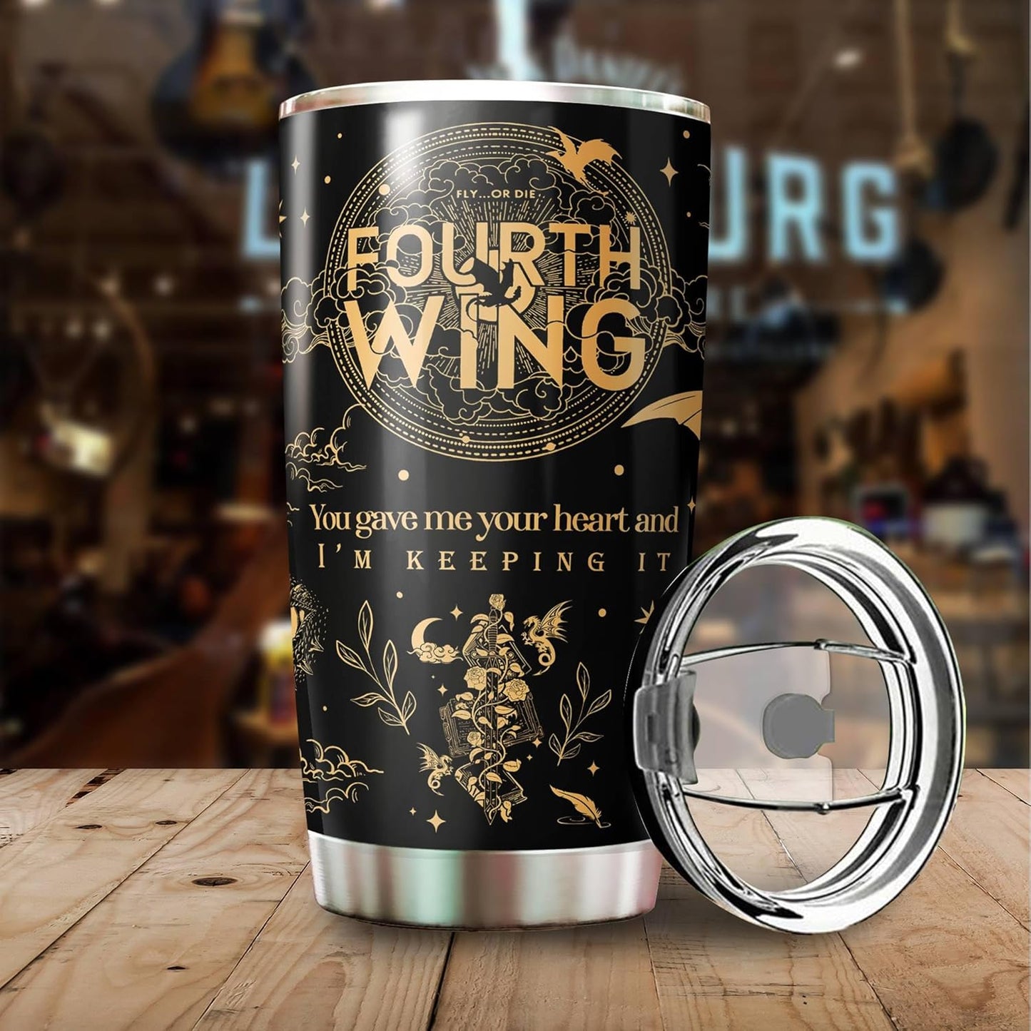 Kozmoz Inspire Basgiath Gifts - War College Tumbler - Fourth Dragon Rider Book Mug - Fantasy Bookworm Cup - Dragon Wing 20 Oz Tumbler - Wing Gifts For Book Lovers on Christmas, Birthday