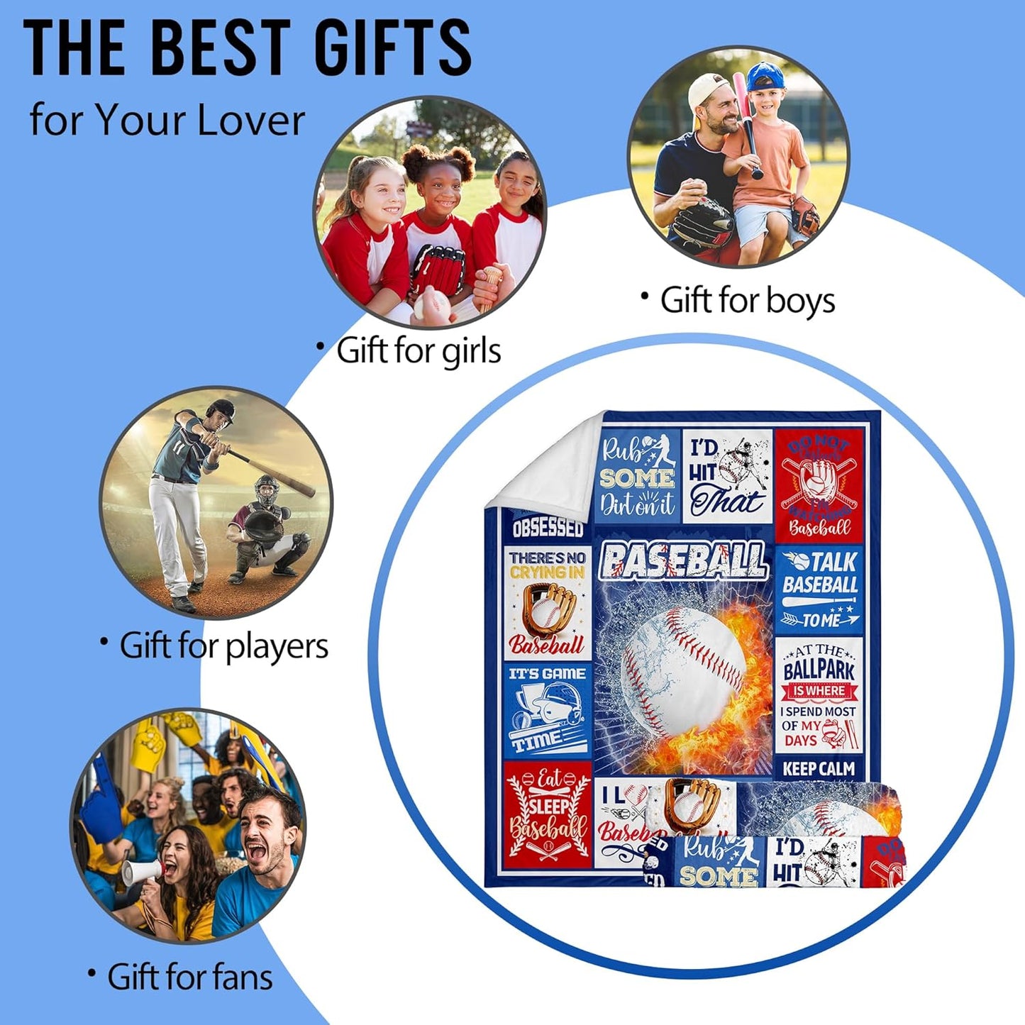 Baseball Gifts, Baseball Gifts for Boys 8-12, Baseball Gifts for Men, Best Baseball Coach Gifts, Baseball Team Gifts for Boys Adults, Baseball Gifts for ChristmasThrow Blanket 50"x60"