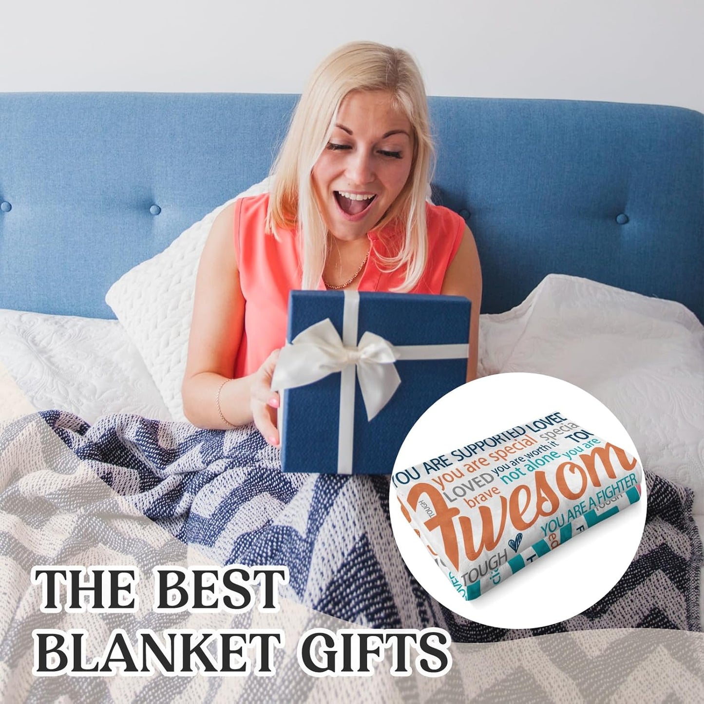 Inspirational Get Well Blanket – Super Soft Healing Throw for Women, Perfect Cancer Care Gift for Mom or Adults Recovering from Surgery 50"x60"