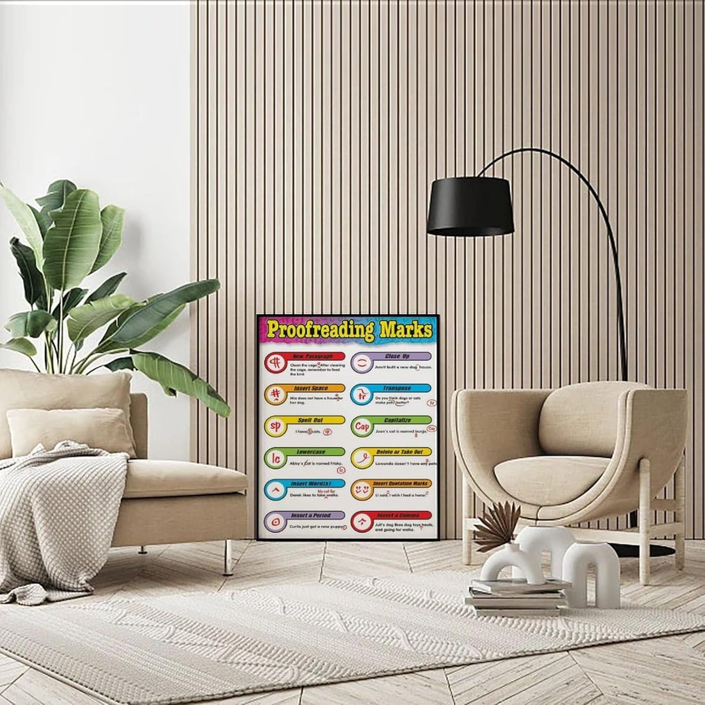 Proofreading Marking Sheet Teacher Equipment Chart Poster (4) Canvas Print Wall Art Decor Living Room Office Bedroom 16x20inch(40x50cm) Frame-style