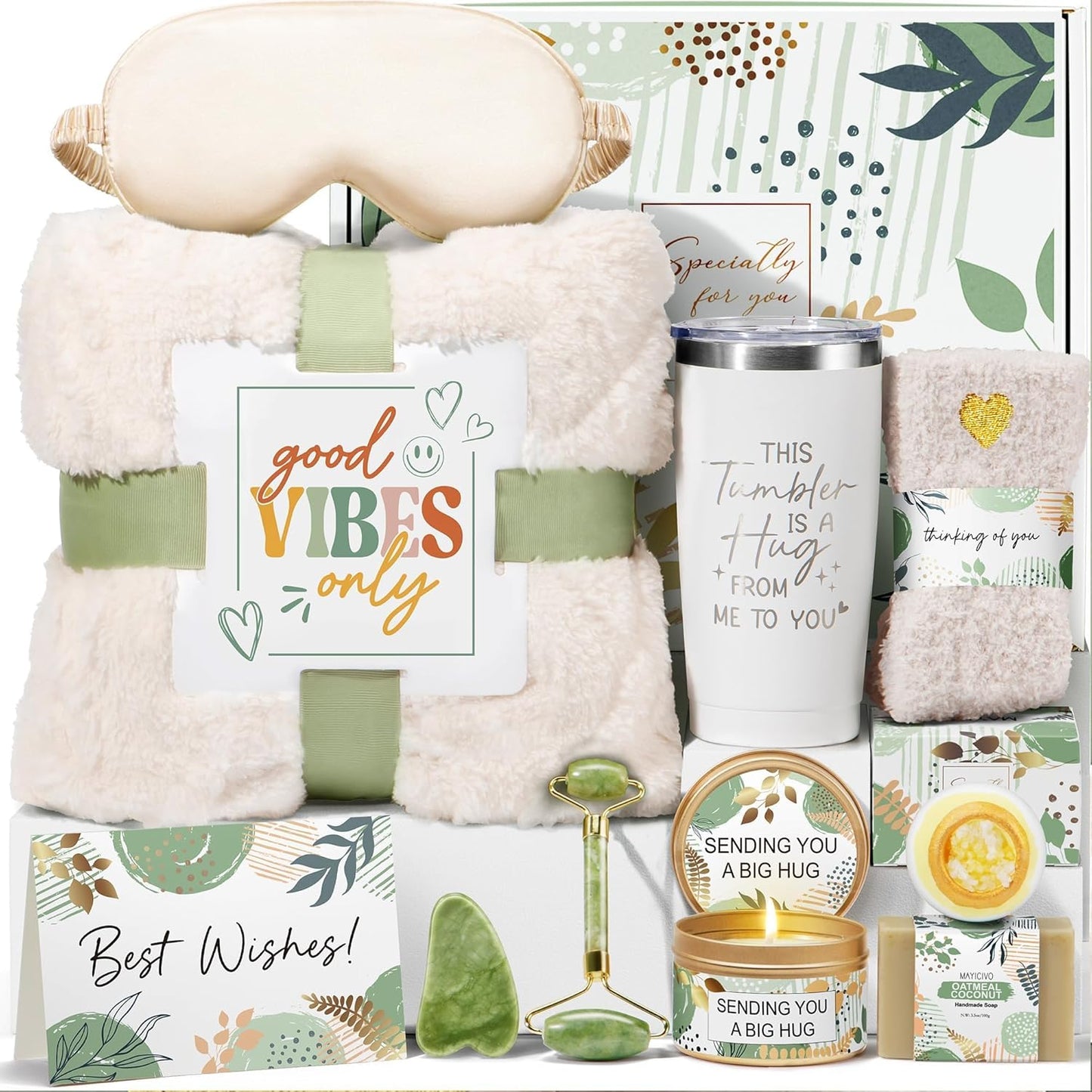 Self Care Get Well Soon Gift Baskets for Women, Birthday Gifts for Women Care Package Thinking of You Relaxing Spa Gift Set, Unique Valentines Day Gifts for Her Mom Friends Wife Girlfriend Sister