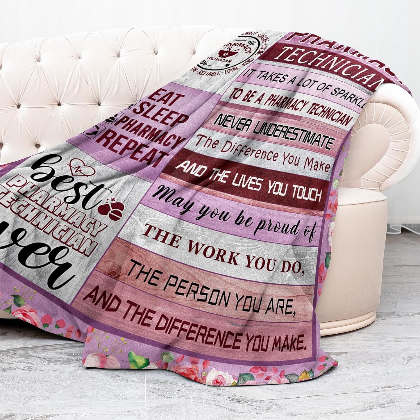 Pharmacy Technician Gifts,Pharmacy Tech Gifts,Pharmacy Technician Day Gifts,Pharmacy Technician Appreciation for Women Coworkers,Best Pharmacy Technician Ever,Throw Blanket 60"x50"