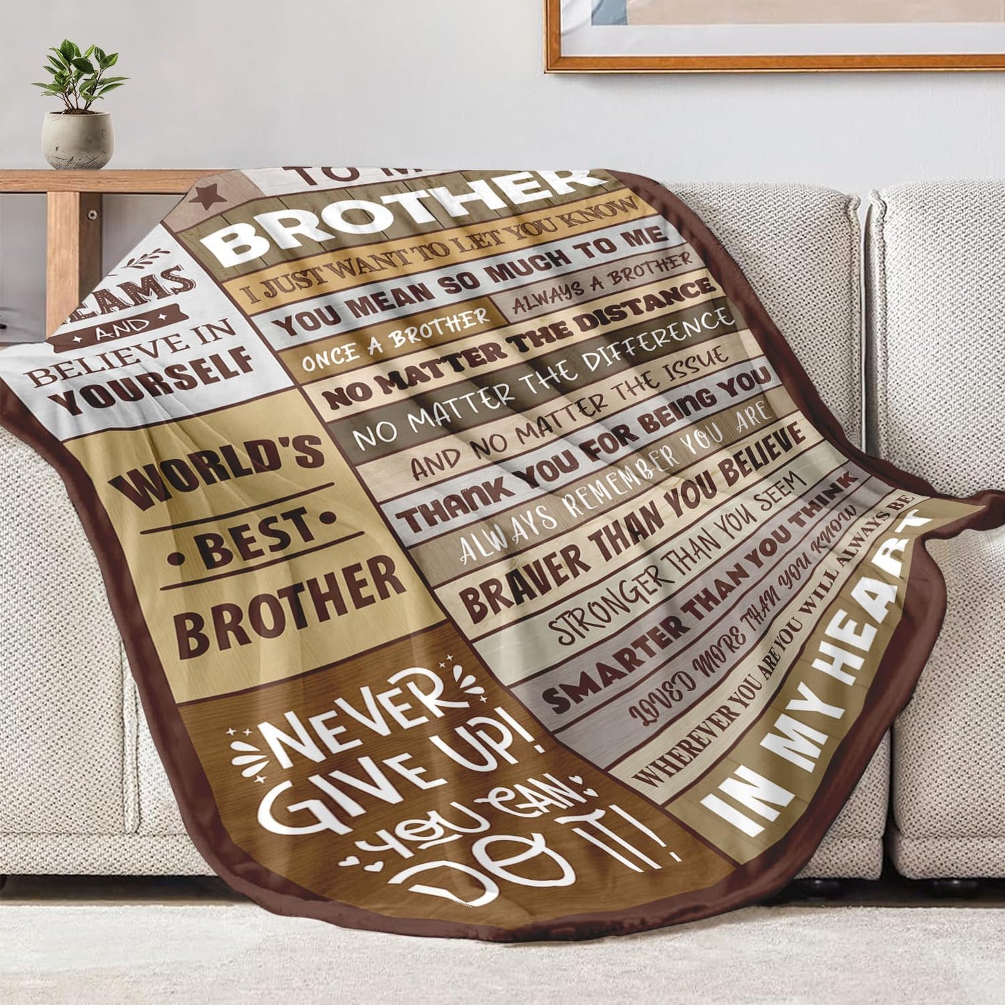 Gifts for Brother - Brother Gifts from Sister - Best Birthday Gift for Brothers Adult - Christmas | Fathers Day Blanket Gift for Brothers - Funny Gifts for Brother's - Soft Throw Blanket 60"x80"