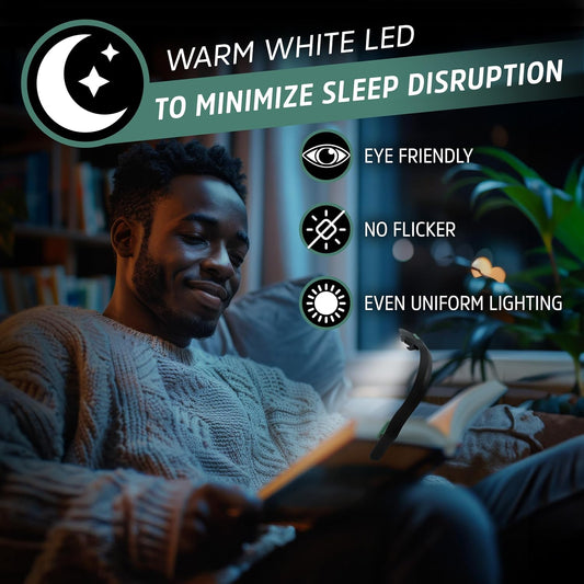 Energizer Flex-R LED Rechargeable Book Lights for Reading at Night, Reading Light with Warm LED Color, Long-Lasting and Lightweight Reading Lamp