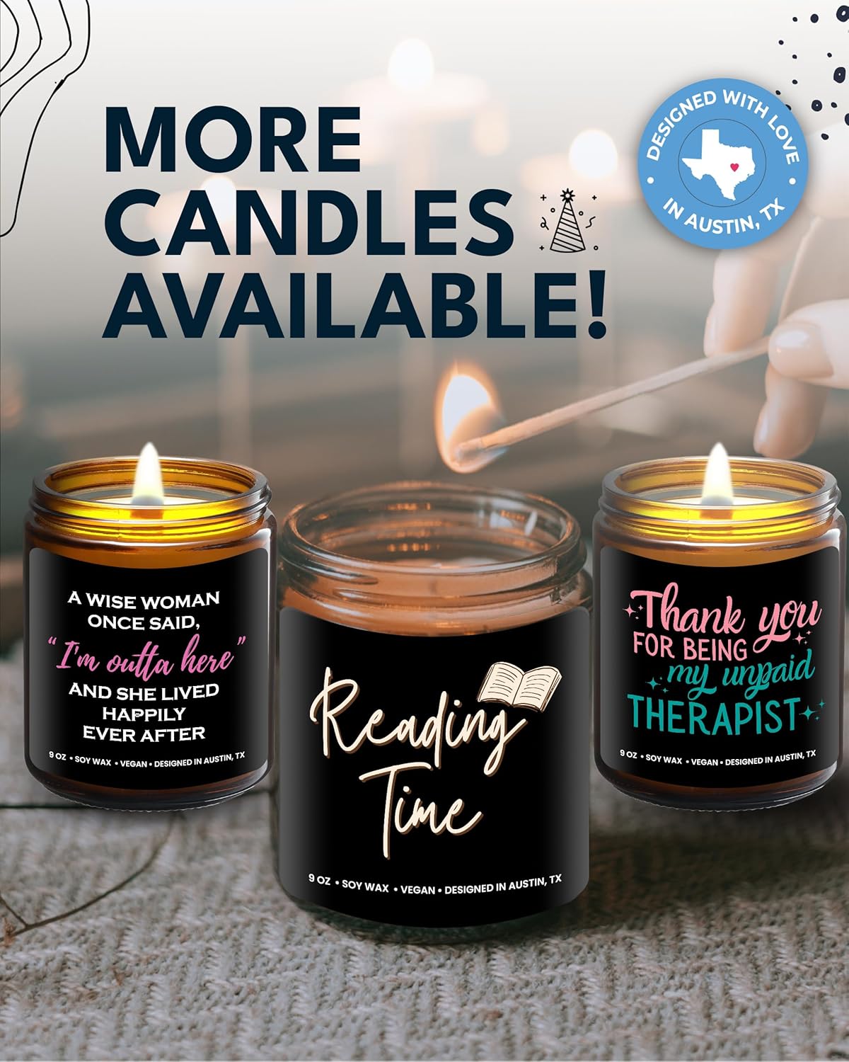 Book Lover Candle, Unique Book Lovers Club Presents, Thoughtful Gift Ideas for Bookworms and Librarians, Ideal Reading Gifts for Readers, for Birthday, Christmas, Special Occasions, Gift Ready