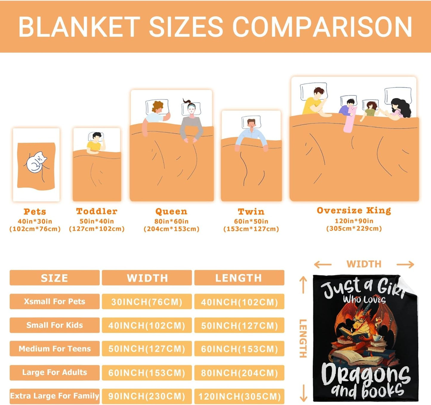 Dragon Blanket Gift for Woman Man Girls Book Dragon Gift for Dragon Lovers Soft Flannel Blanket for Living Room Sofa Couch Decor - 40"x50" for Kids/Children