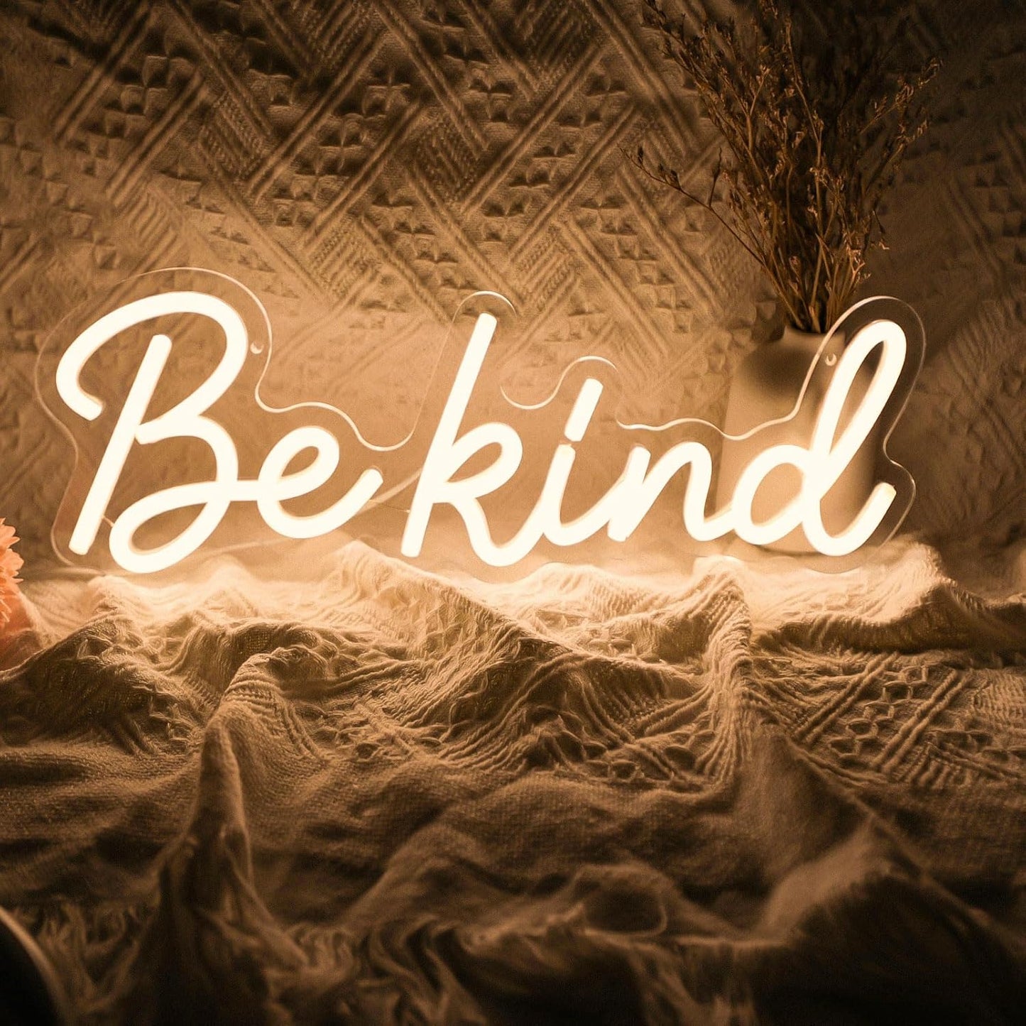 Be Kind Neon Sign, Classroom Neon Sign Dimmable LED Kids Neon Lights Inspirational Signs for Wall Decor, Warm White Be Kind Light Gift for Classroom, Bedroom, Kids Room, Dorm, Office, Bookstore Boutique