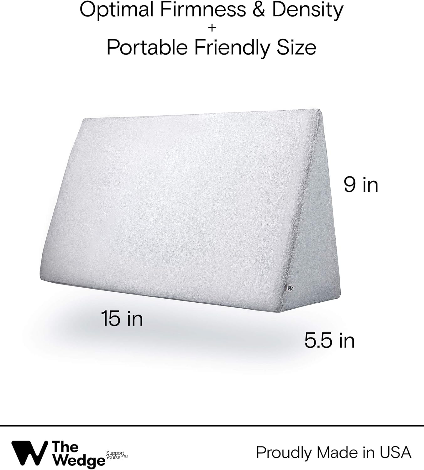 The Wedge Small Wedge Pillow, Positioning Pillow, Positioning Wedge, Foam Wedge, Pregnancy Wedge, Made in USA, Medical Wedge Pillow, Position Pillow, Ramp Pillow, Tablet Pillow, Knee Pillow, Gray