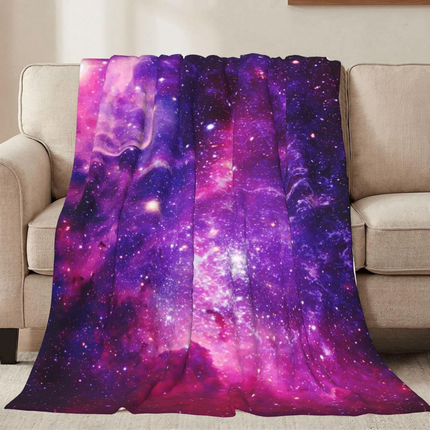 Bursting Galaxy Throw Blankets All Season Ultra Soft Warm Fleece Blanket for Home Bed Sofa Couch Chair Outdoor Travel Camping 80x60 Inch