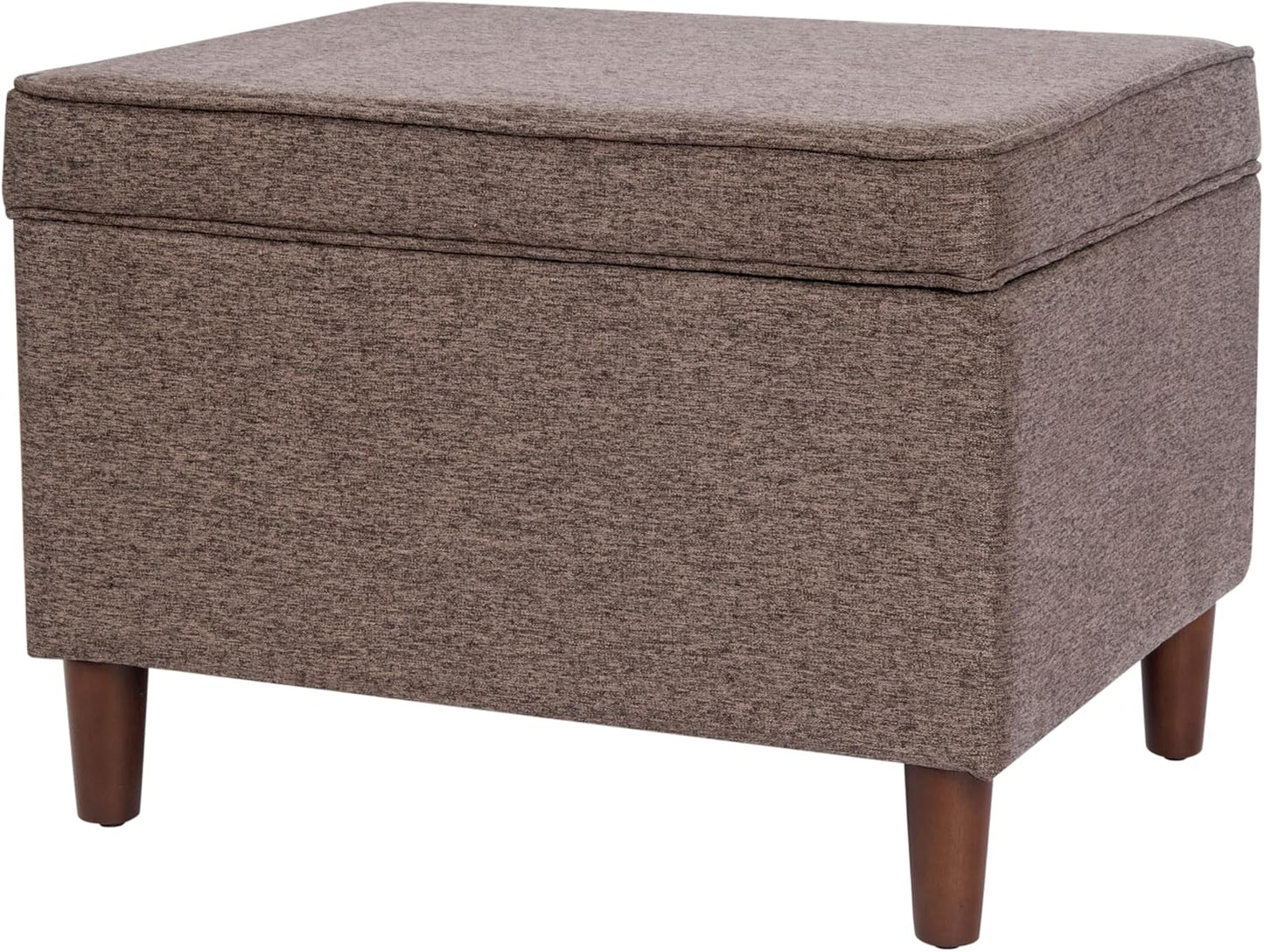 HomePop Home Decor | Dinah Collection Modern Storage Ottoman | Ottoman with Storage for Living Room & Bedroom (Chocalate Brown)