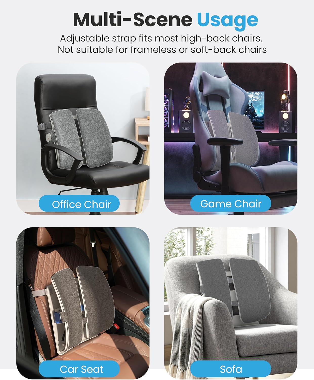 COMFIER Heated Lumbar Support Pillow with Vibration Massage, Back Support Cushion for Office Chair, Adjustable Height up to 18.1 in – Thoughtful Gifts for Mom Dad Women Men