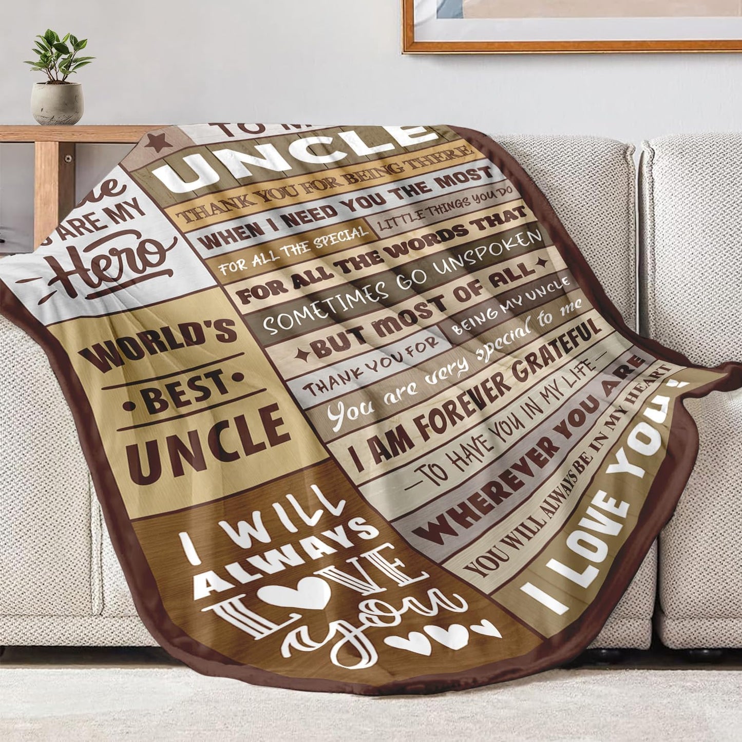 Uncle Gifts from Niece & Nephew - Uncle Birthday Gifts Ideas - Best Uncle Ever Gift for Christmas - Funny Uncle Gifts - to My Uncle's Soft Flannel Throw Blanket 60" x 80"