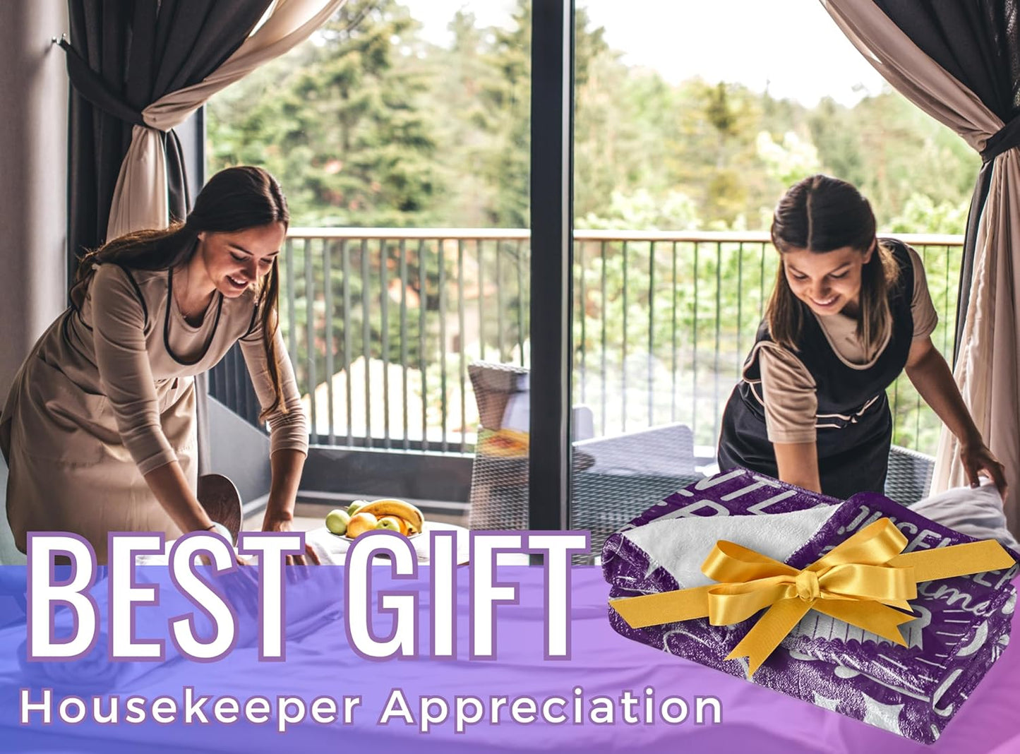 Housekeeping Appreciation Gifts on Housekeeping Week, Housekeeper Appreciation Gifts for Housekeepers, Flannel Blanket Throws for Housekeepers & Related Hotel Staff, 50x65 Inches