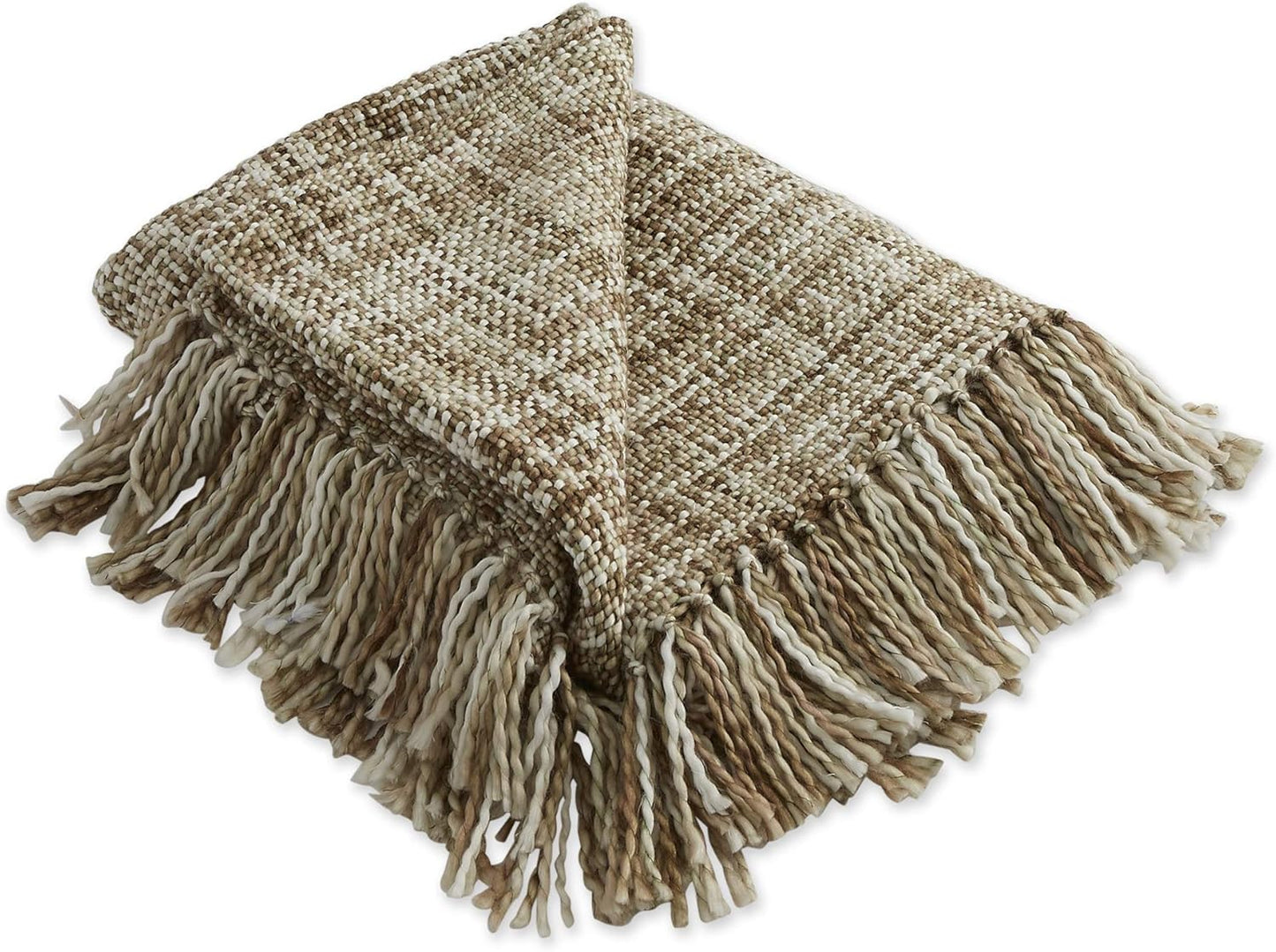 DII Textured Modern, Varigated Acrylic Woven Throw, 50x60-Inch, Stone
