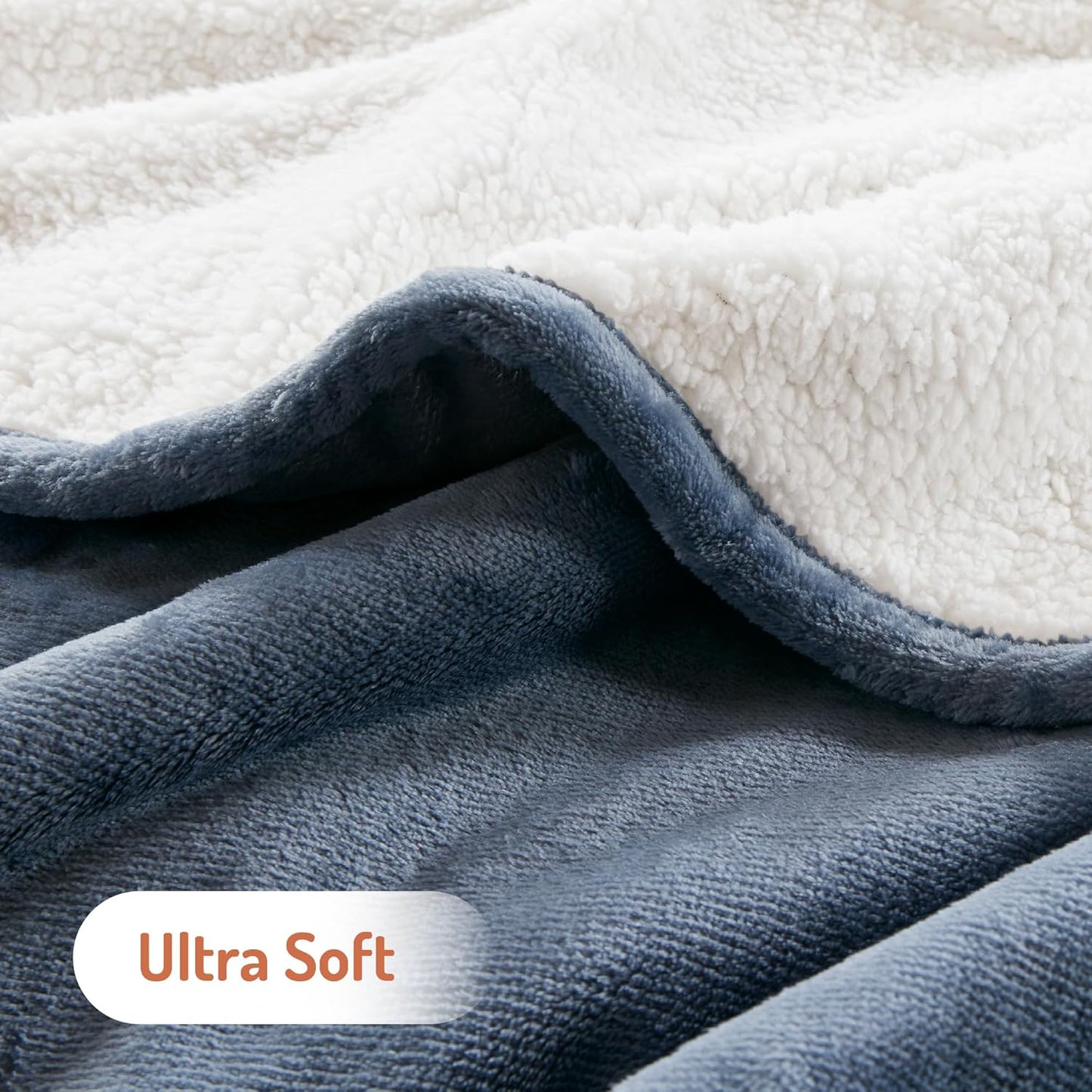 Degrees of Comfor Heated Throw Blanket - Soft Flannel Electric Throws with 6 Heat Settings and 4-Hour Auto Shut-Off - Warm Gifts for Grandma - Blue, 50x60'' - ETL Certified