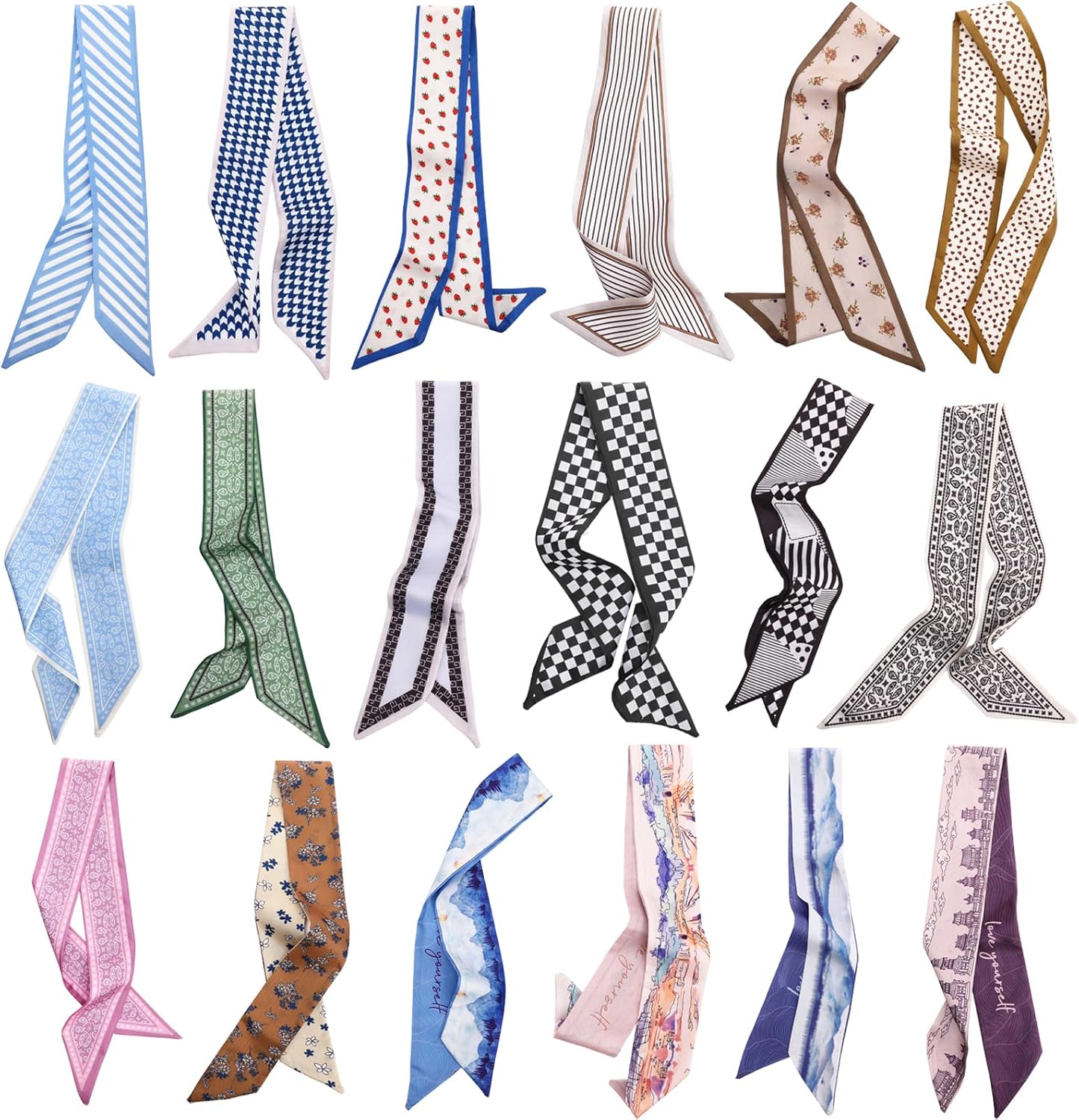 Fashion Scarves for Women Multifunctional Purse Scarf Boho Neck Scarves for Headband Bag Belt Hair Accessories