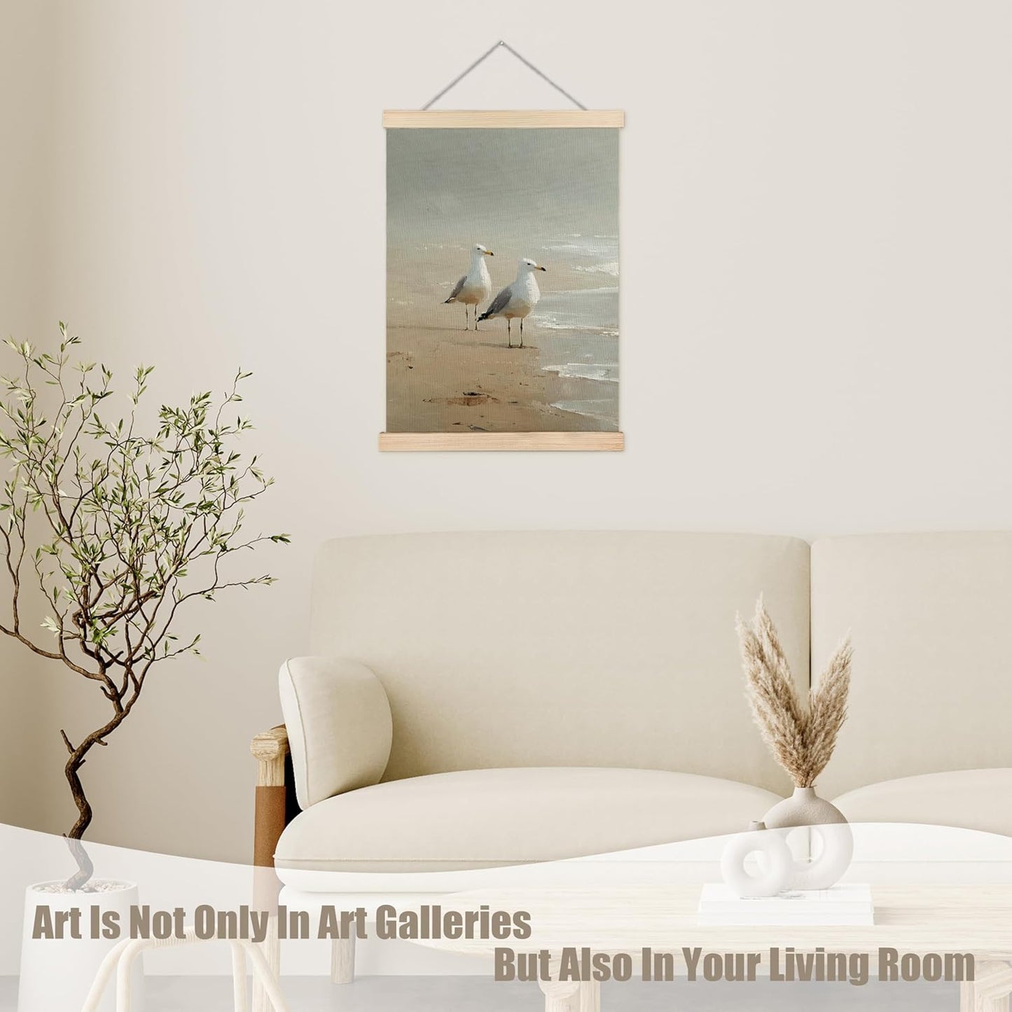 WUCHJ Coastal Beach Seagull Wall Art Poster 12x16 Inch, Beach House Decor, Ocean Seaside Piping Plover Coastal Hanging Wall Decor Canvas Prints for Home Bedroom Living Room
