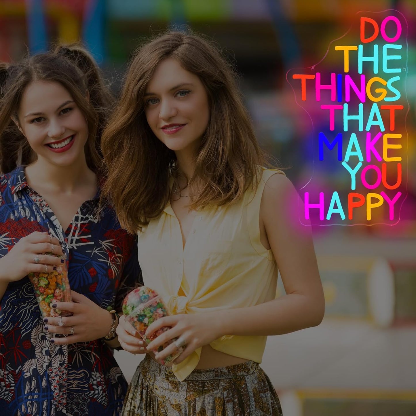 Do The Things That Make You Happy Neon Sign For Classroom Decor LED Classroom Lighting Wall Art Decor Holiday Birthday Gift