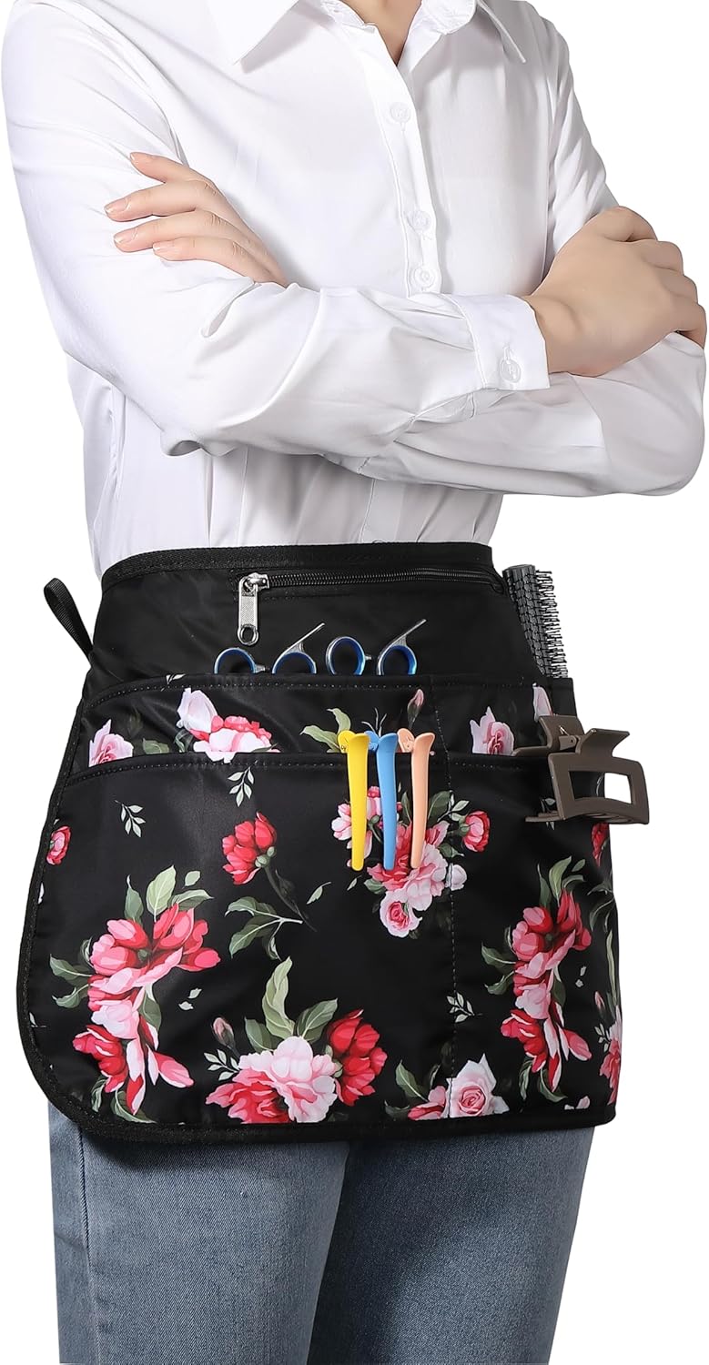 Barber Apron with 6 Pockets, Waterproof and Bleach-proof Hair Stylist Apron for Men Women,Hairdresser Apron for Cosmetology