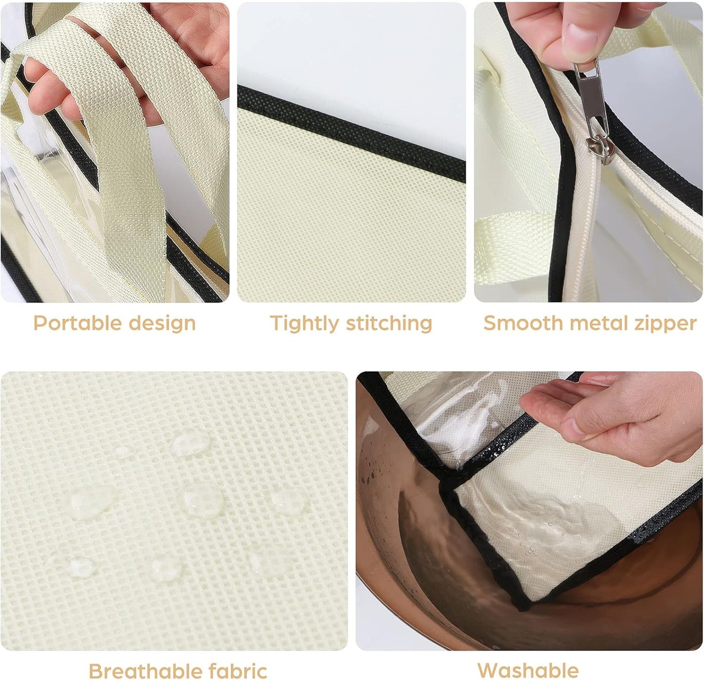 Interesse 9 Pack Dust Bags for Handbags, Clear Handbag Storage, Purse Storage Organizer for Closet, Purse Cover Hanging Closet Organizer with Zipper