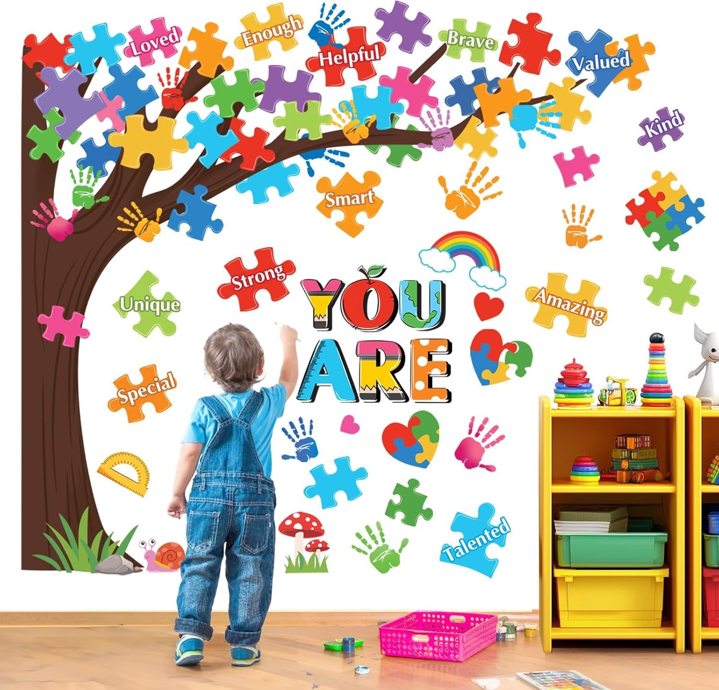 decalmile Reading Corner Tree Wall Stickers Inspirational Motivational Quotes Wall Decals Kids Playroom School Library Classroom Wall Decor