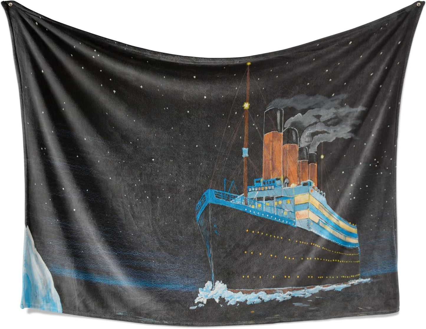 Titanic Gifts Bed Flannel Plush Blankets, Gifts for Titanic Lovers on Birthday, Christmas, 50"x 65"