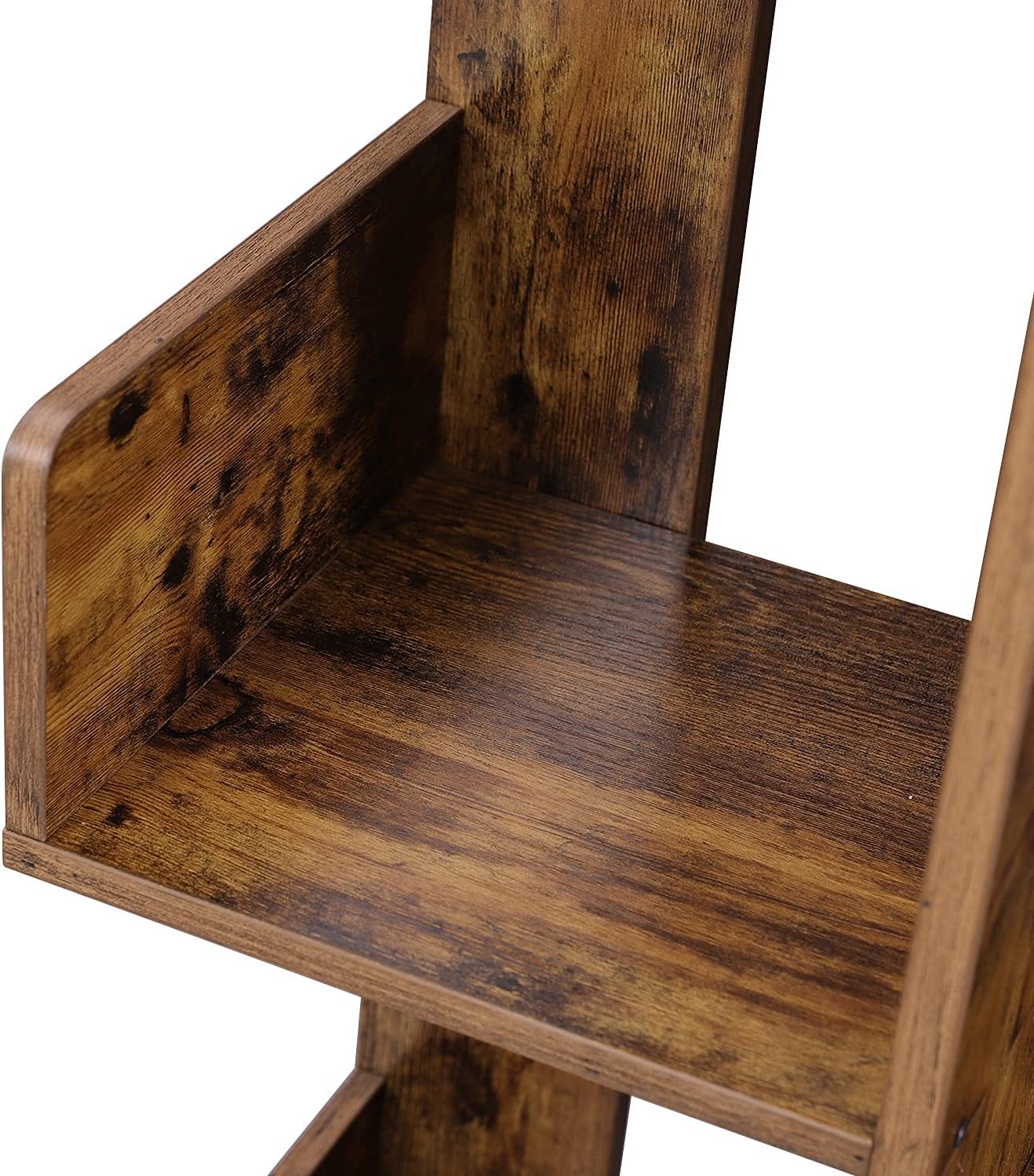 VASAGLE Bookcase, Tree-Shaped Bookshelf with 8 Storage Shelves, Rounded Corners, 19.7 x 9.8 x 55.1 Inches, Rustic Brown ULBC66BXV1