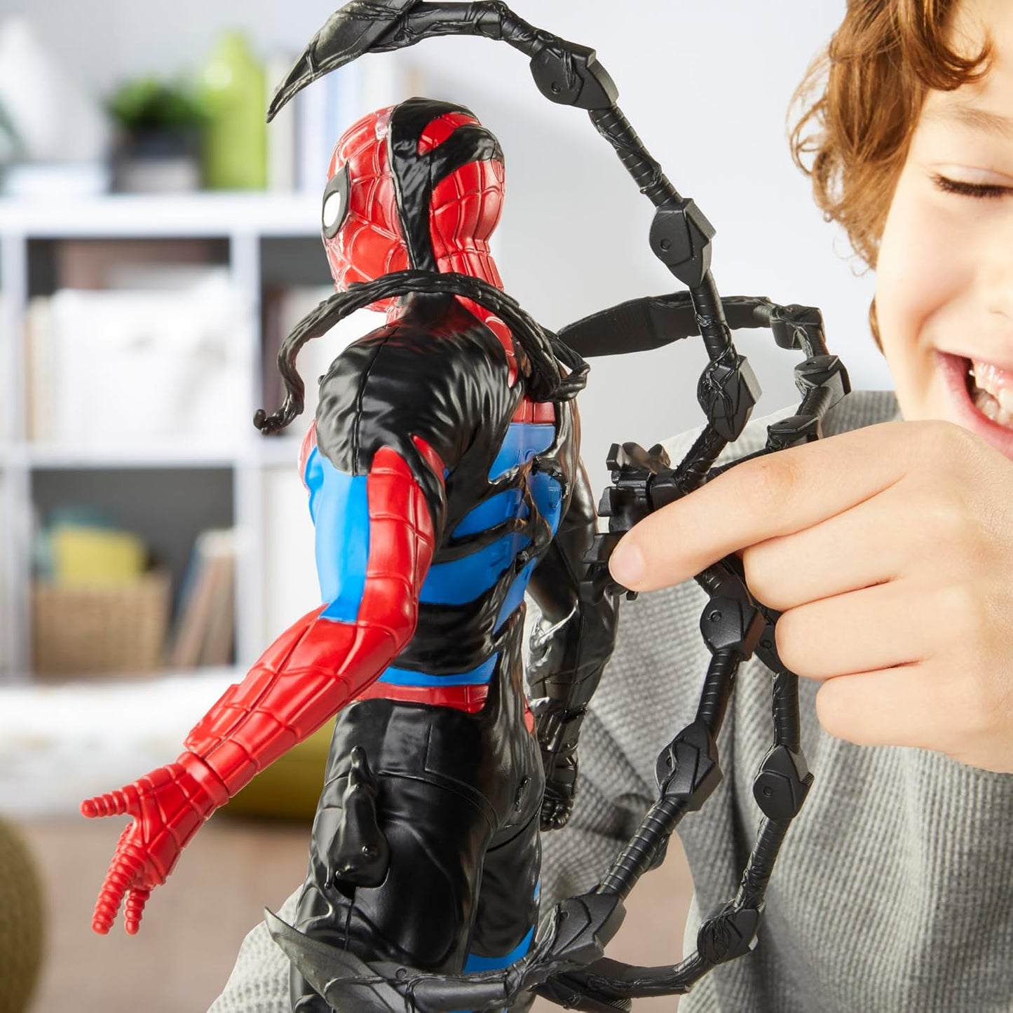 Marvel Spider-Man VenomVersus Spider-Man Liquid Shifter Action Figure with Accessories, 11-Inch-Scale Super Hero Toys for Kids Ages 4 and Up