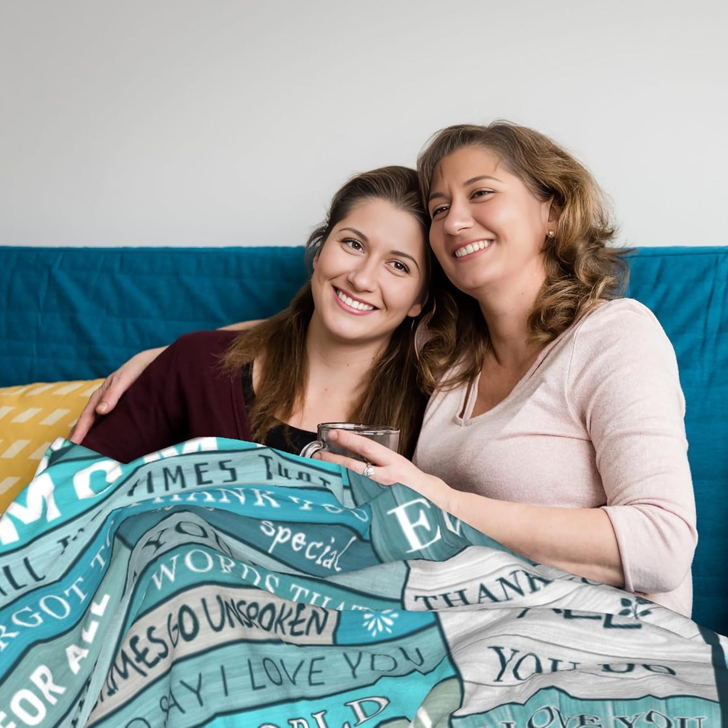 Birthday Gifts for Mom, Mom Blanket Soft Flannel Mama Blanket for Women Wife Grandma Mothers Day Anniversary from Daughter Son 50" x 60" Blue
