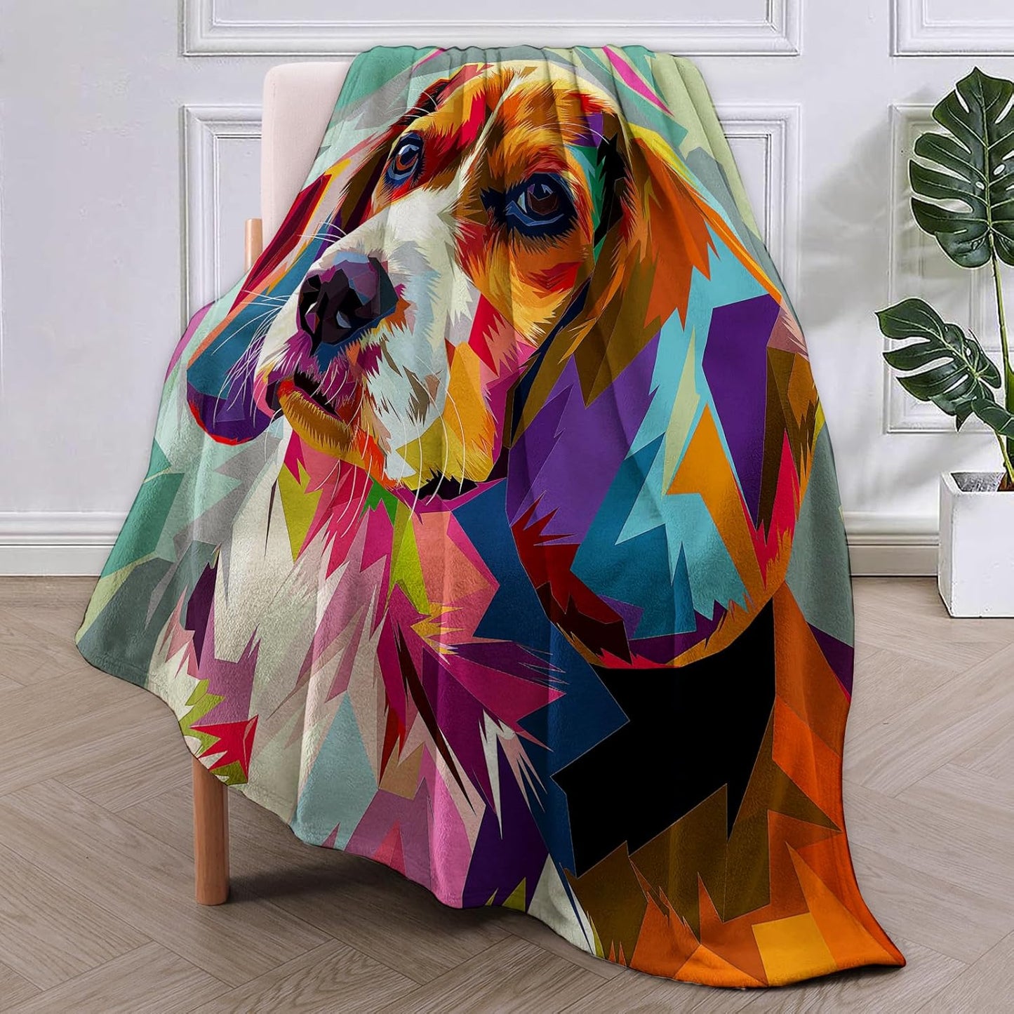 Beagle Dog Blanket Gifts for Women Men Soft Warm Lightweight Cozy Plush Colorful Cute Animal Throw Blankets for Bedroom Living Room Sofa Home Decor 60"x50"