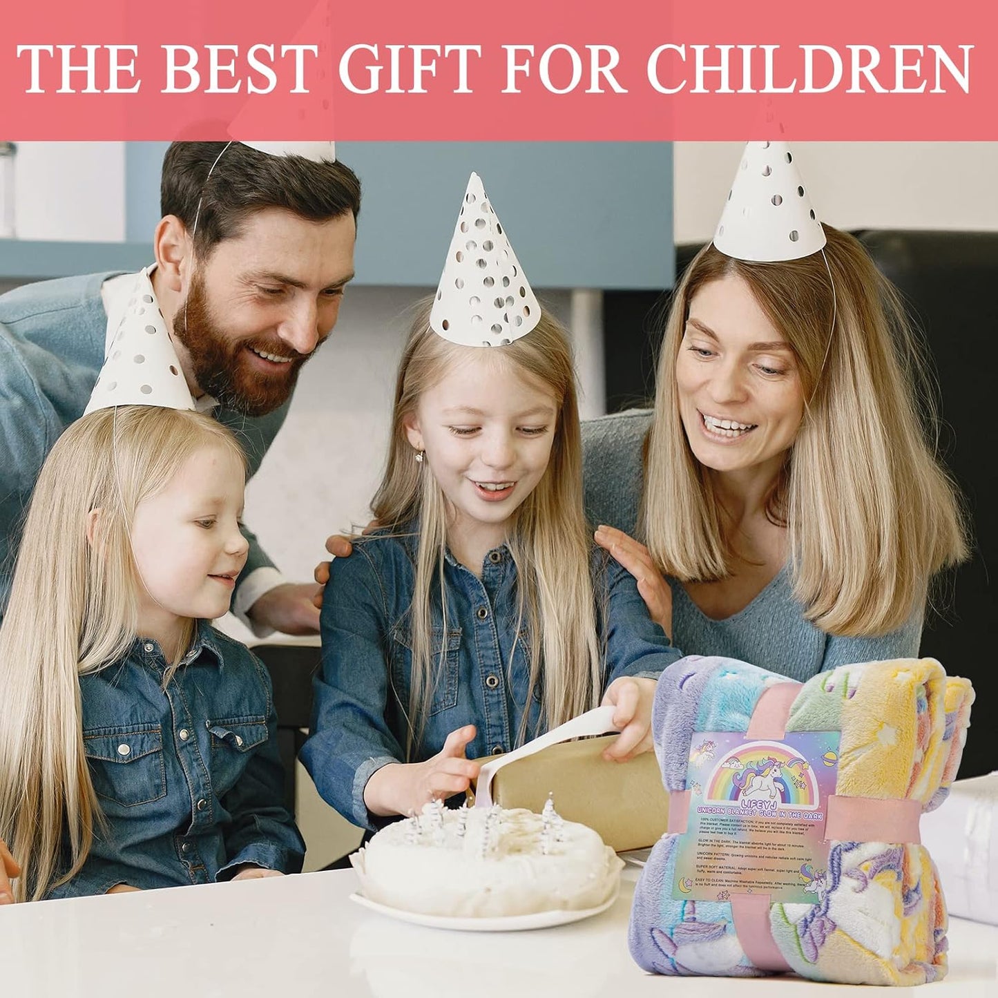Glow in The Dark Blanket Unicorns Gifts for Girls,Soft Blanket 3 4 5 6 7 8 9 10 Year Old Girl Gifts,Toddler Girls Toys Age 6-8,Easter Gifts for Kids Birthday Gift Presents,60"x80"